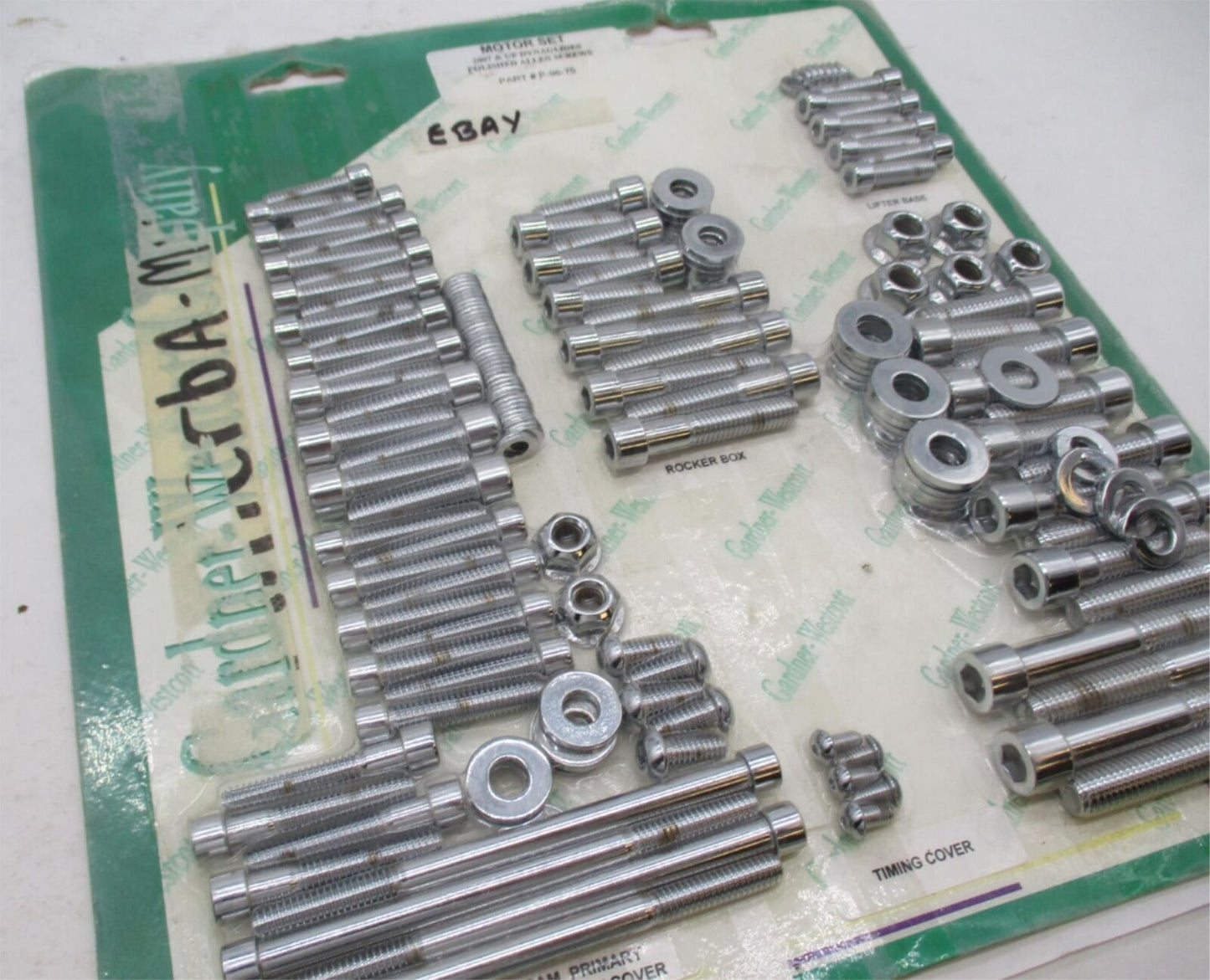 Harley Dyna Gardner Westcott Polished Chrome Motor Set Allen Screws P-96-75