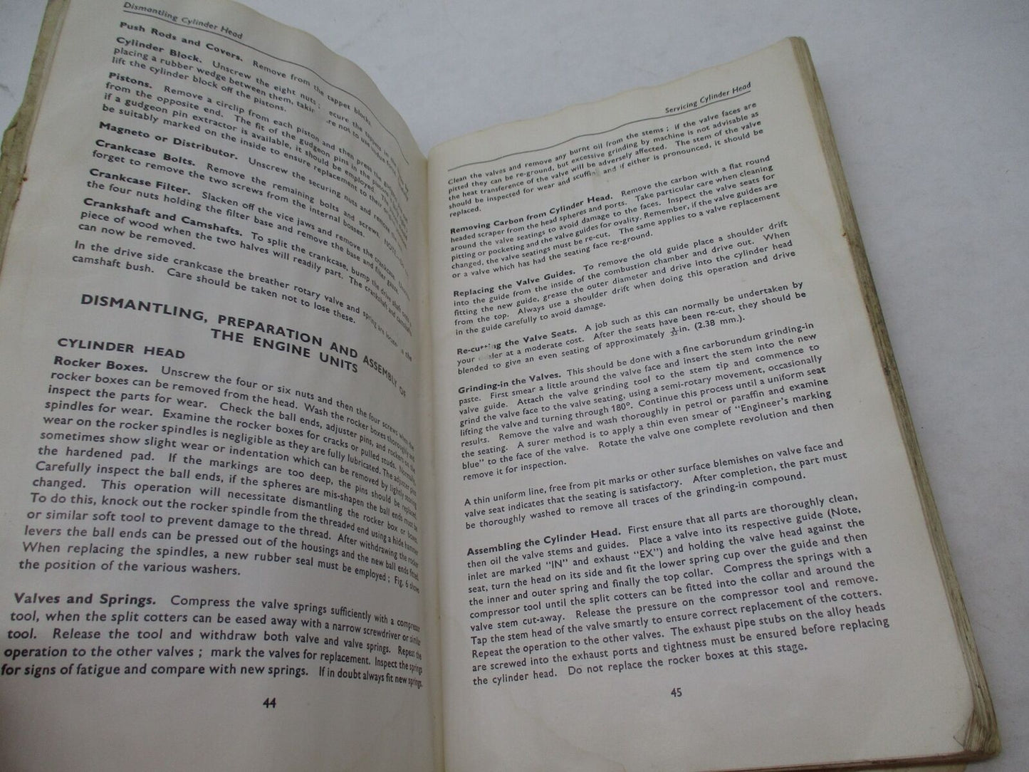 Vintage Worn Triumph Pre Unit Manual Book Missing Cover & Other Pages