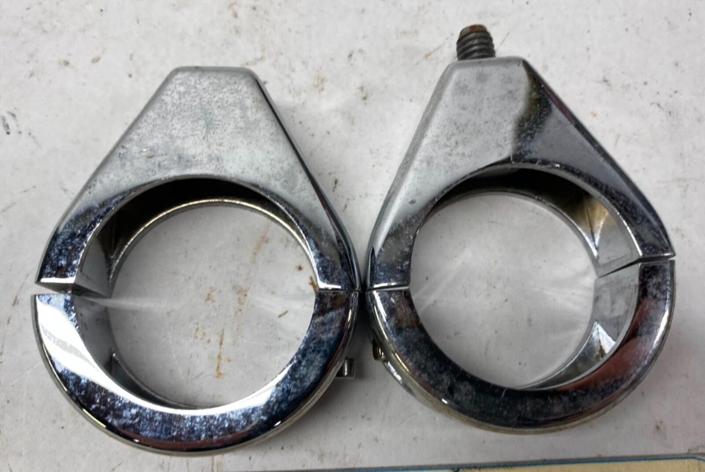 set of (2) Harley Windshield Mounting Clamps Brackets