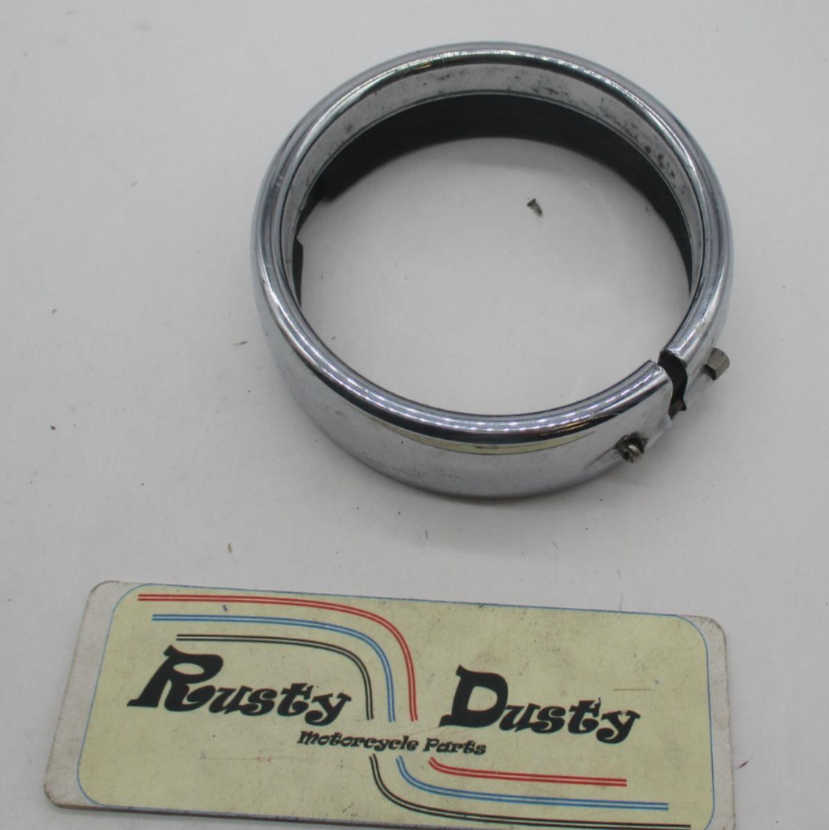 Harley Genuine Road King Frenched Spotlight Auxiliary Light Trim Ring 4" Chrome