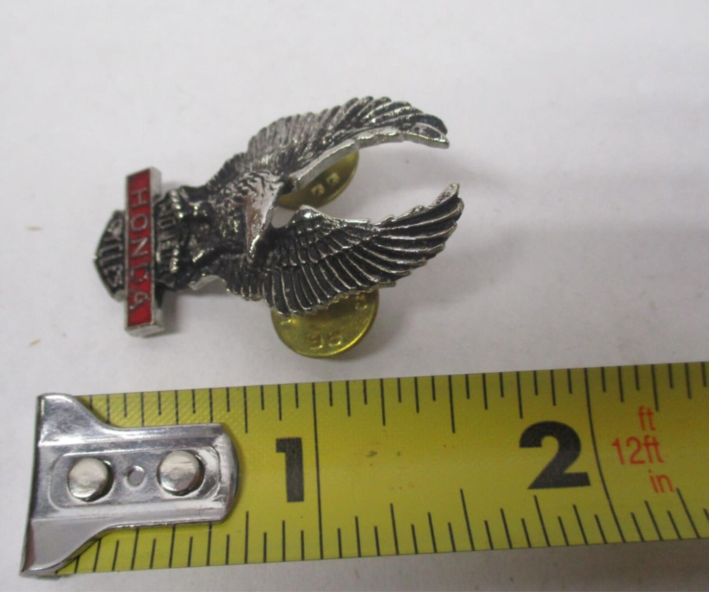 Honda Silver & Red Motorcycle Bike Cruiser Rider Vest Jacket Eagle Metal Pin