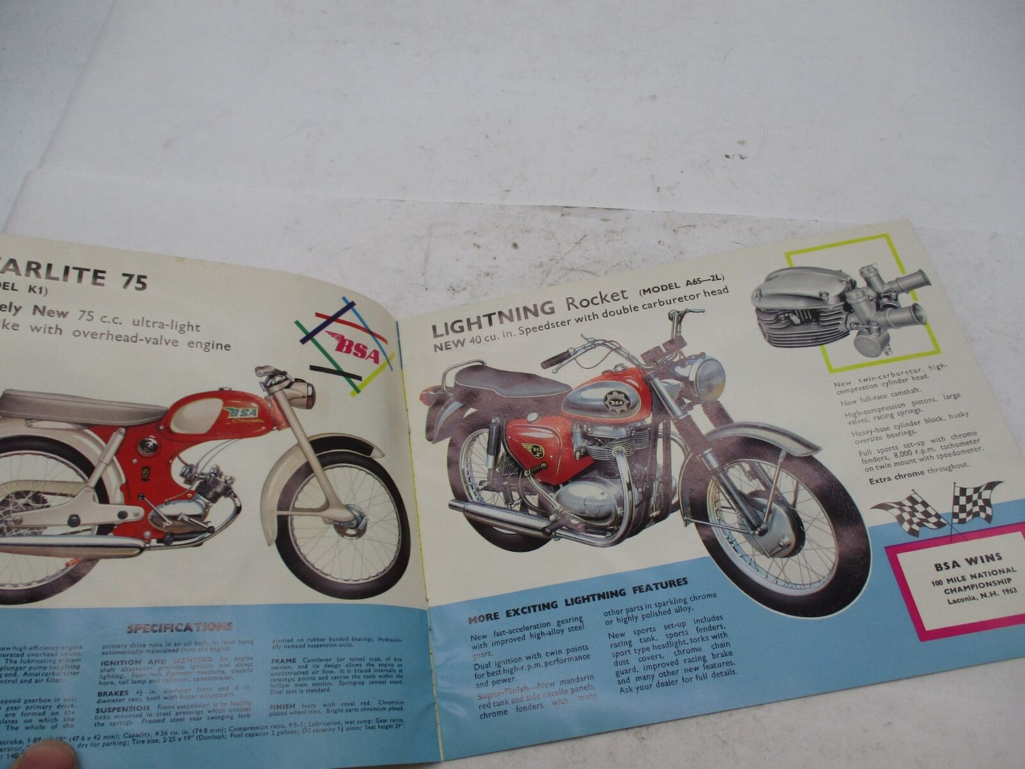 Vintage Original Get Away with BSA Motorcycle Eastern Edition Brochure