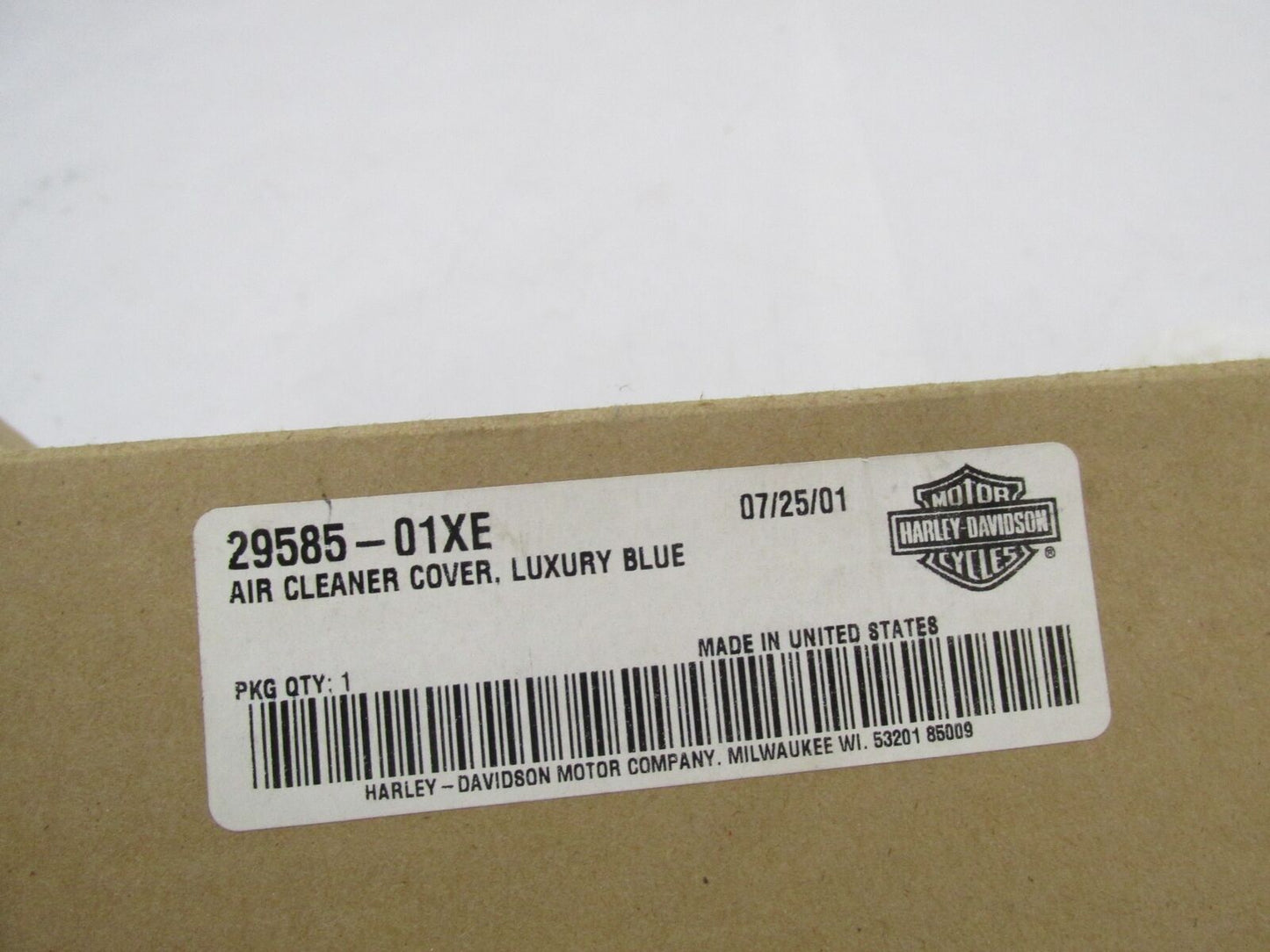 Harley Davidson Genuine NOS Dark Navy Blue Air Cleaner Cover 29585-01