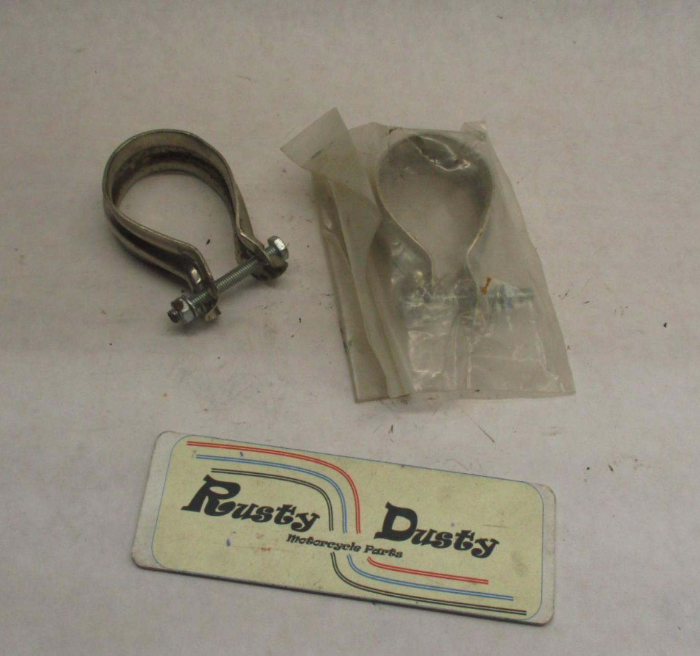 Set of 2 Harley Panhead Shovelhead Knucklehead 2" Exhaust Clamps