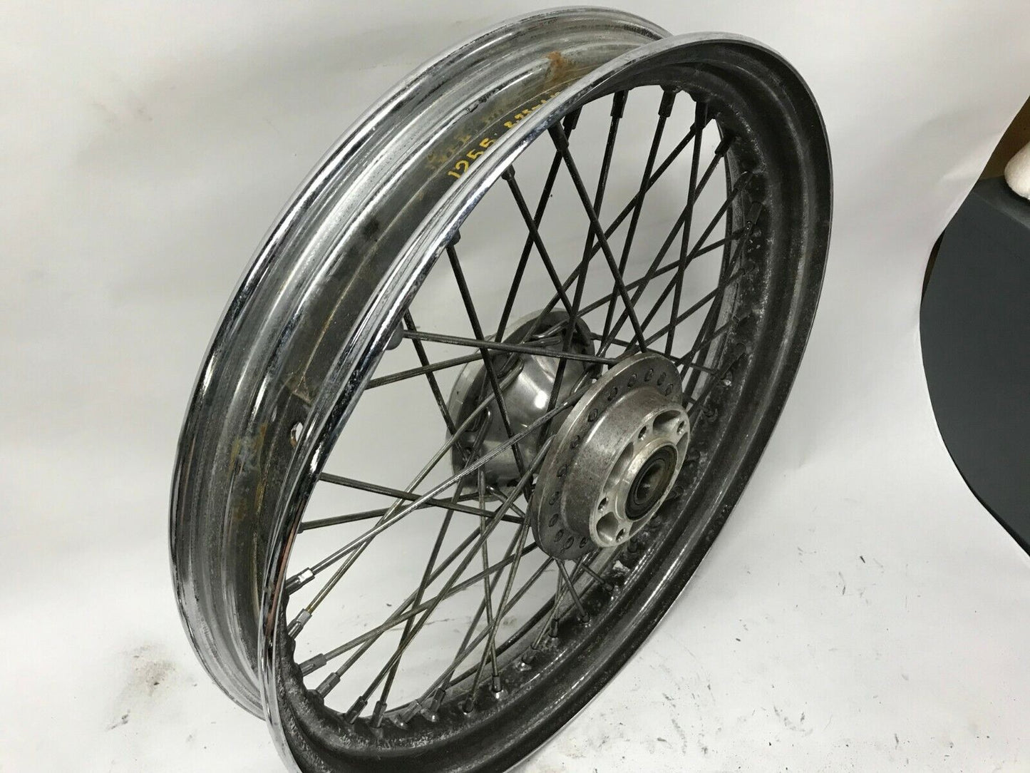 HD HARLEY FRONT Spoke Spoked WHEEL RIM TIRE 19 X 2.50 TLA Steel Chrome **BENT