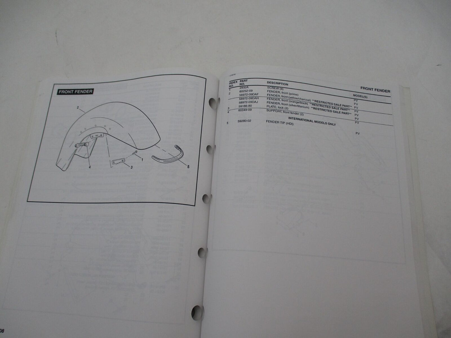 Harley Davidson Official Factory 2009 Touring FLTRSE Parts Catalog 99433-09A