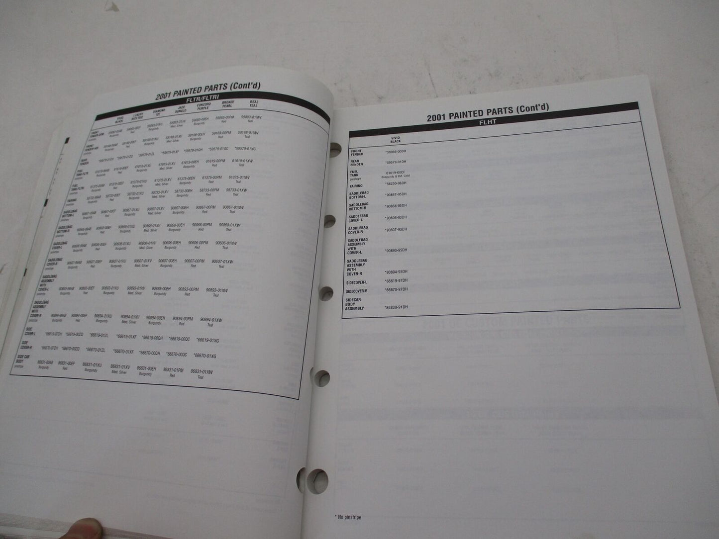 Harley Davidson Official Factory 1989-2003 Painted Parts Catalog 99489-03