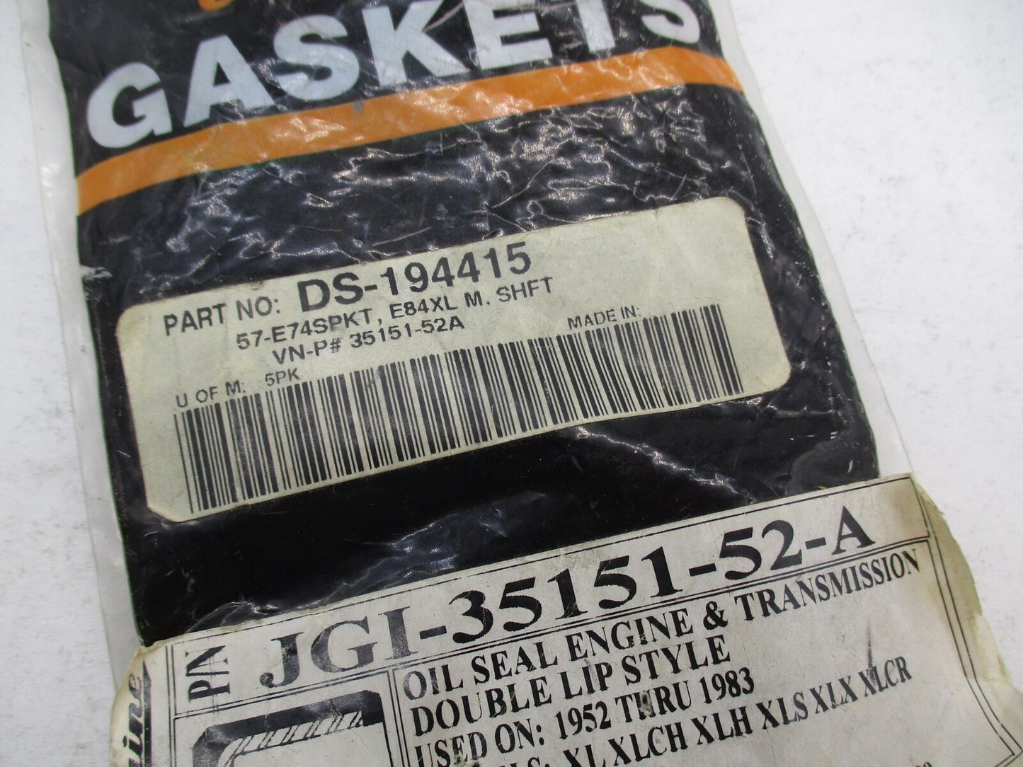 Lot of 3 Harley Davidson Oil Seal Engine and Transmission Gaskets JGI-35151-51-A