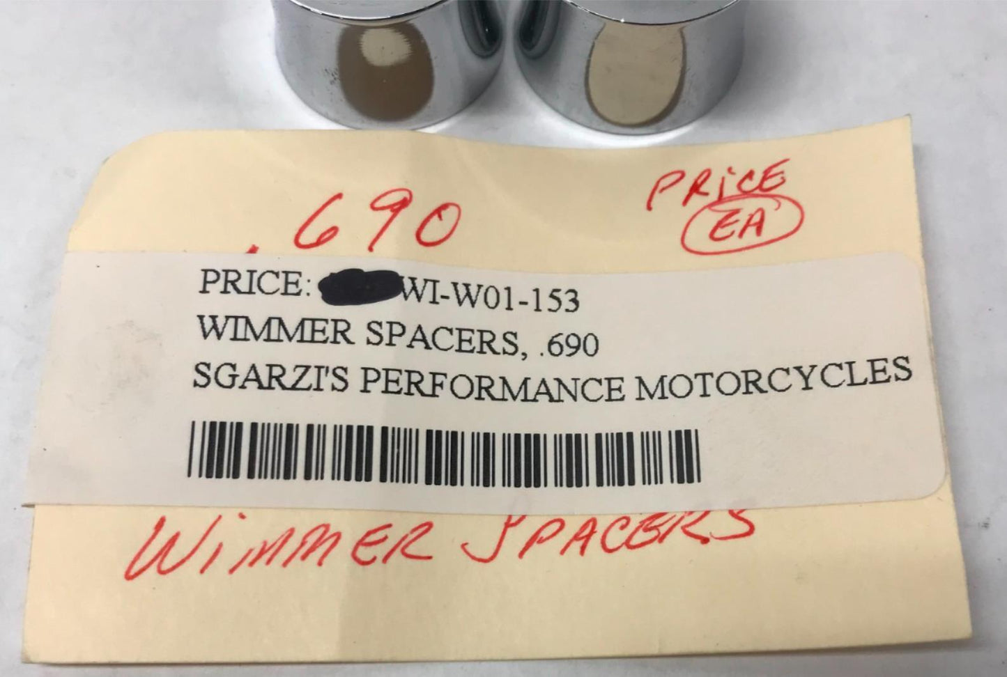 Wimmer Chrome Spacers W01-154 .690 Harley Chrome