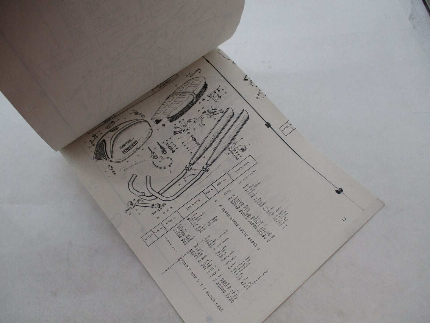 Photocopied Benelli Tornado 650 S Electric Start Parts Manual Book