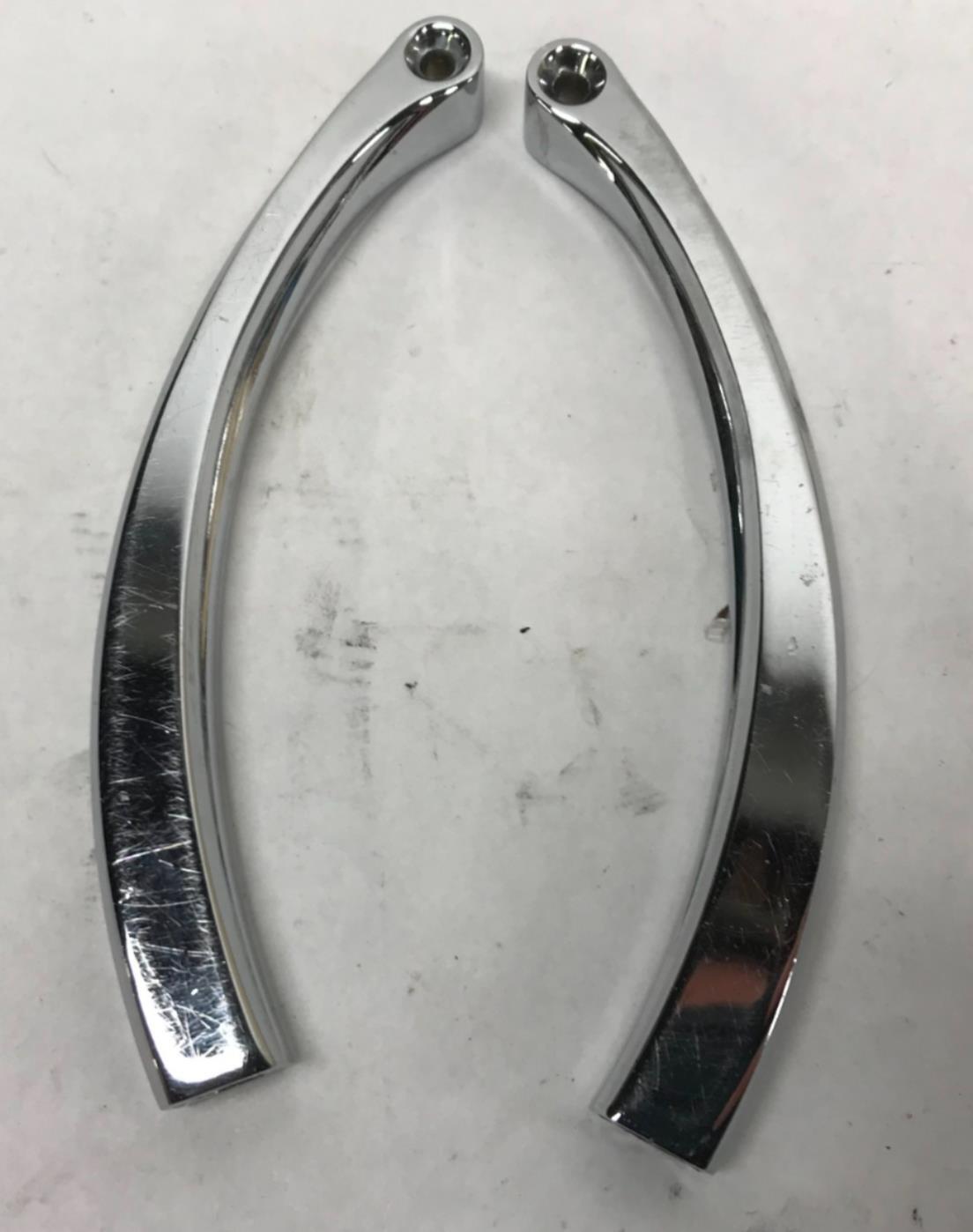 Pair Chrome Mirror Curved Stems Harley Custom