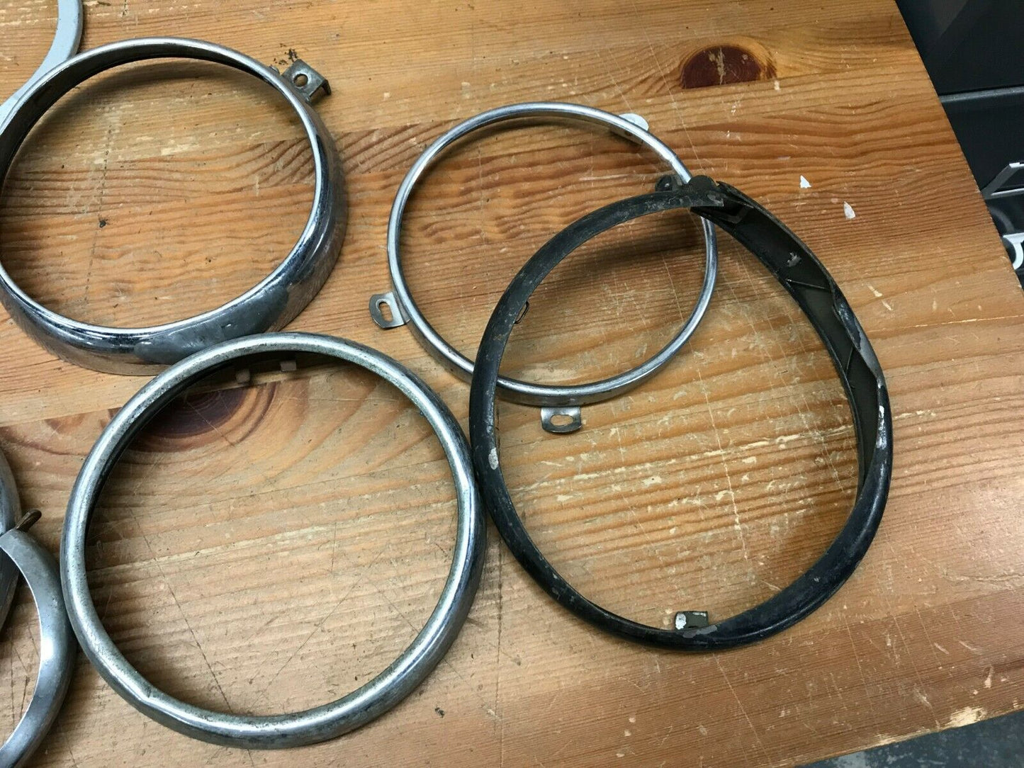 Lot of Harley Davidson Headlight Chrome Trim Rings Bezels Mixed Shovelhead EVO