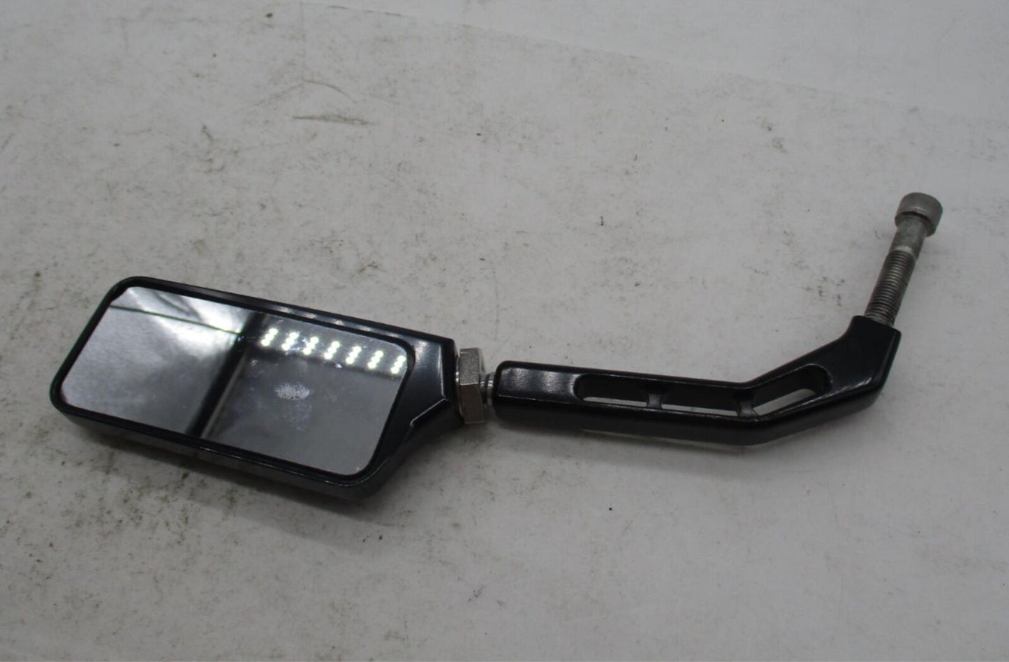 Slotted Black Custom Rectangular Right Side Rear View Custom Chopper Mirror