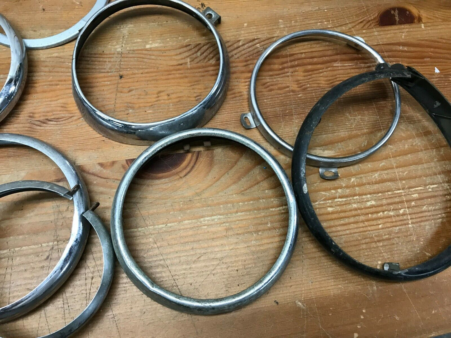 Lot of Harley Davidson Headlight Chrome Trim Rings Bezels Mixed Shovelhead EVO
