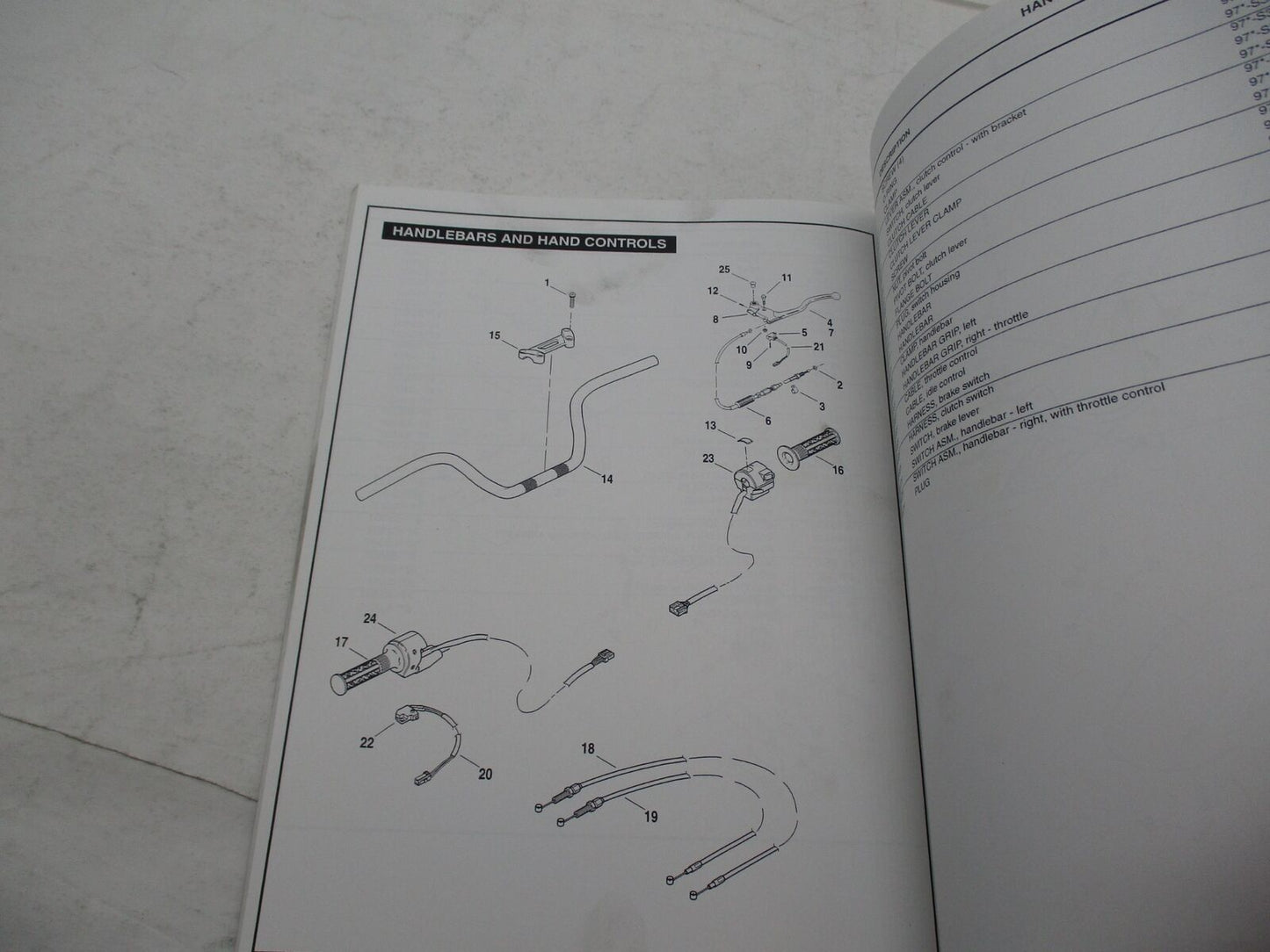 Harley Buell Official Factory 1997 Thunderbolt Parts Catalog 99570-97Y