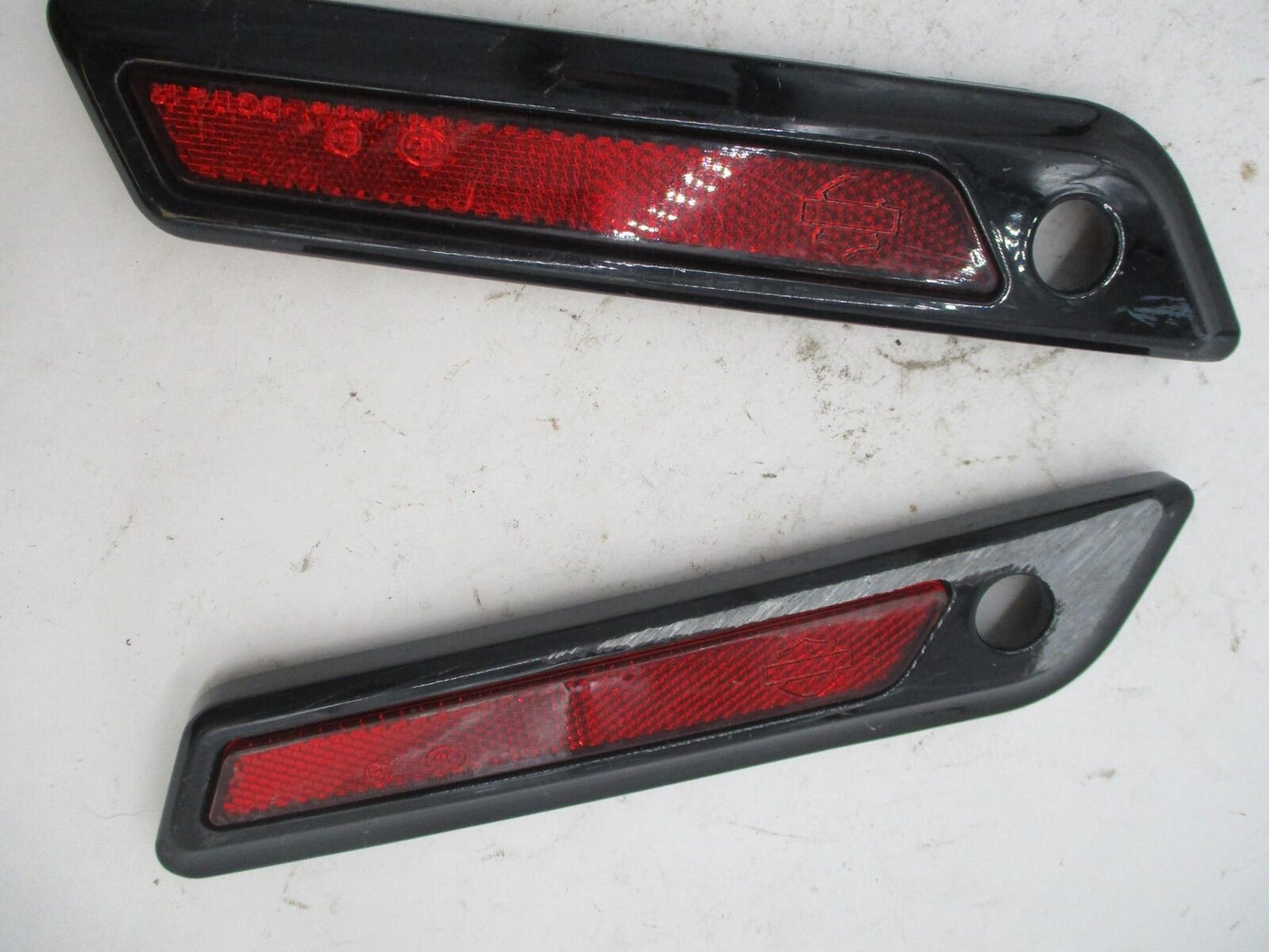 Pair of Harley Black Saddlebag Handle Reflection Plates 90200448 90200449