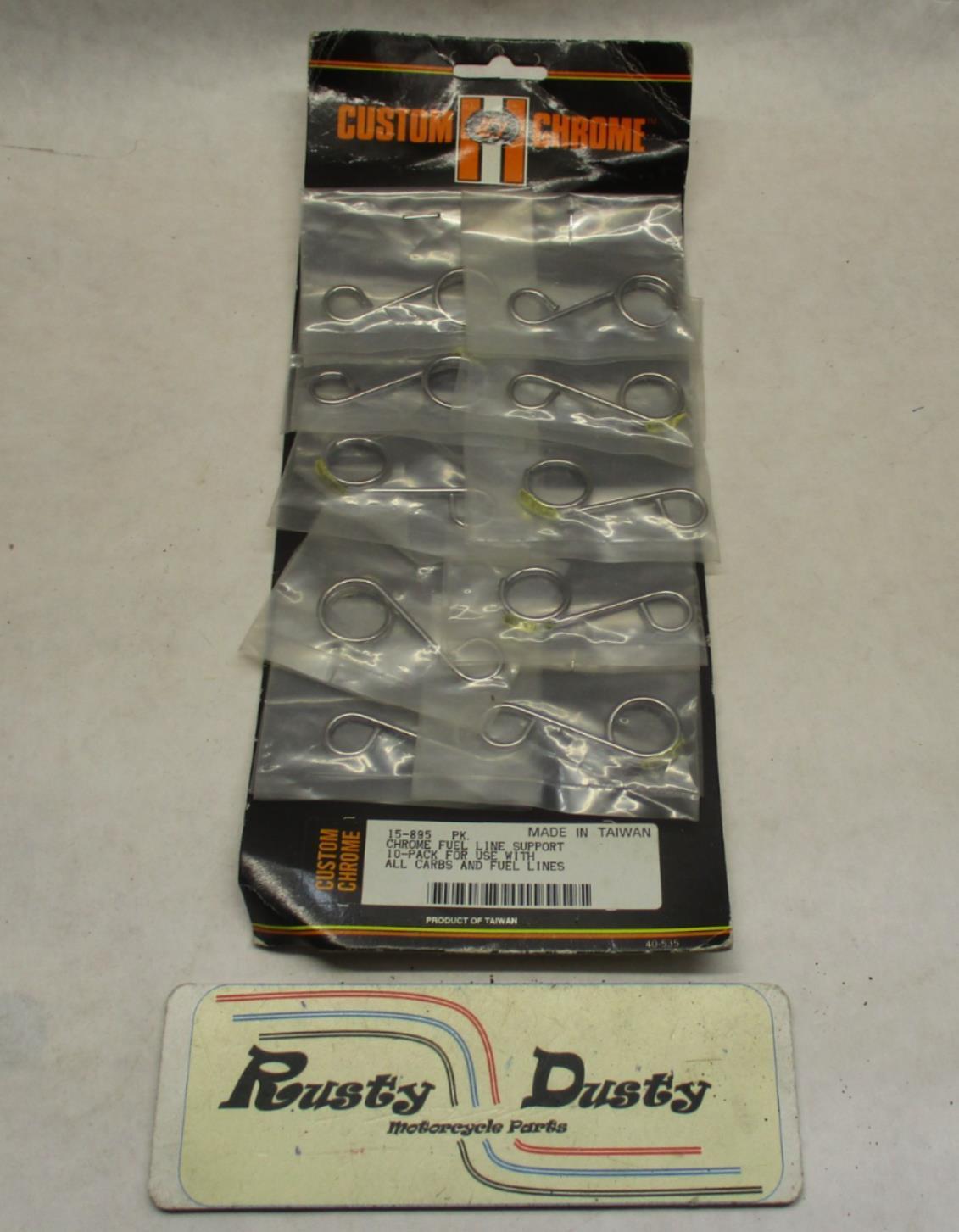 Lot of (10) Custom Chrome Harley Davidson Fuel Line Cable Support Clamps 15-895