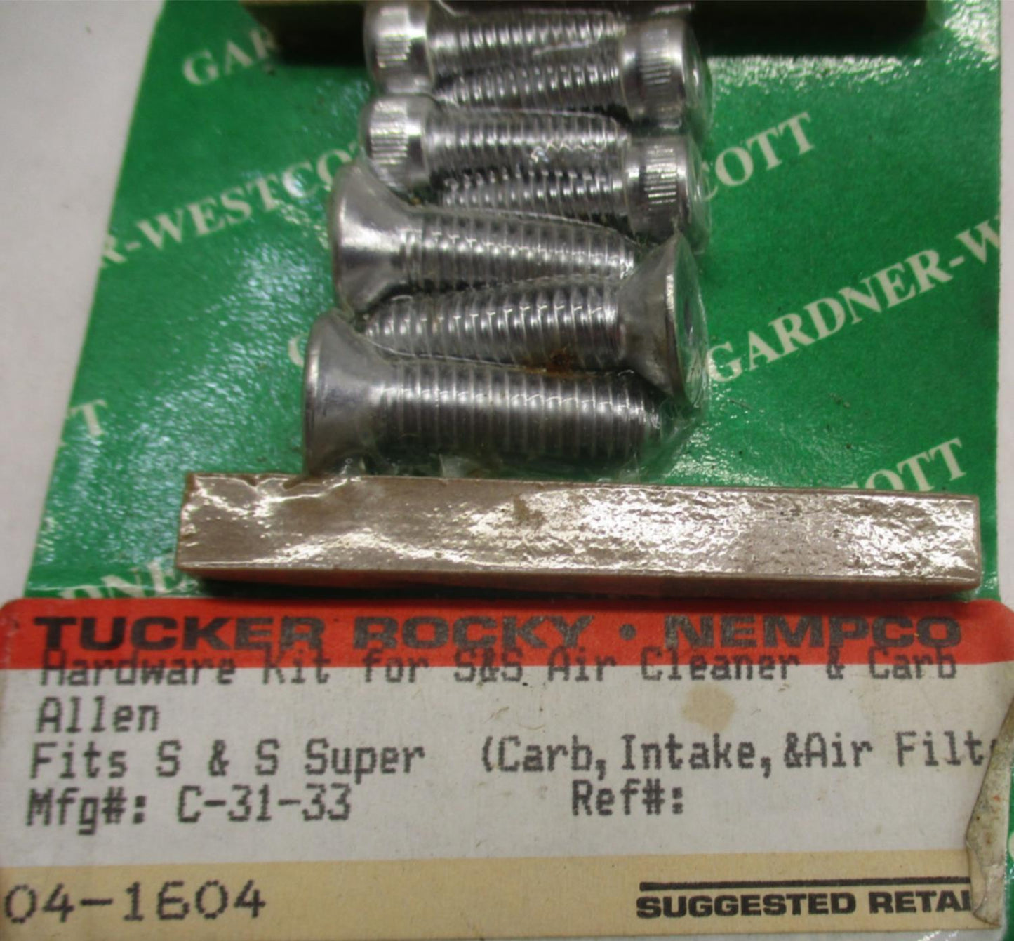 Gardner-Westcott Hardware Kit for S&S Harley Carburetor Float Bowl C-31-33