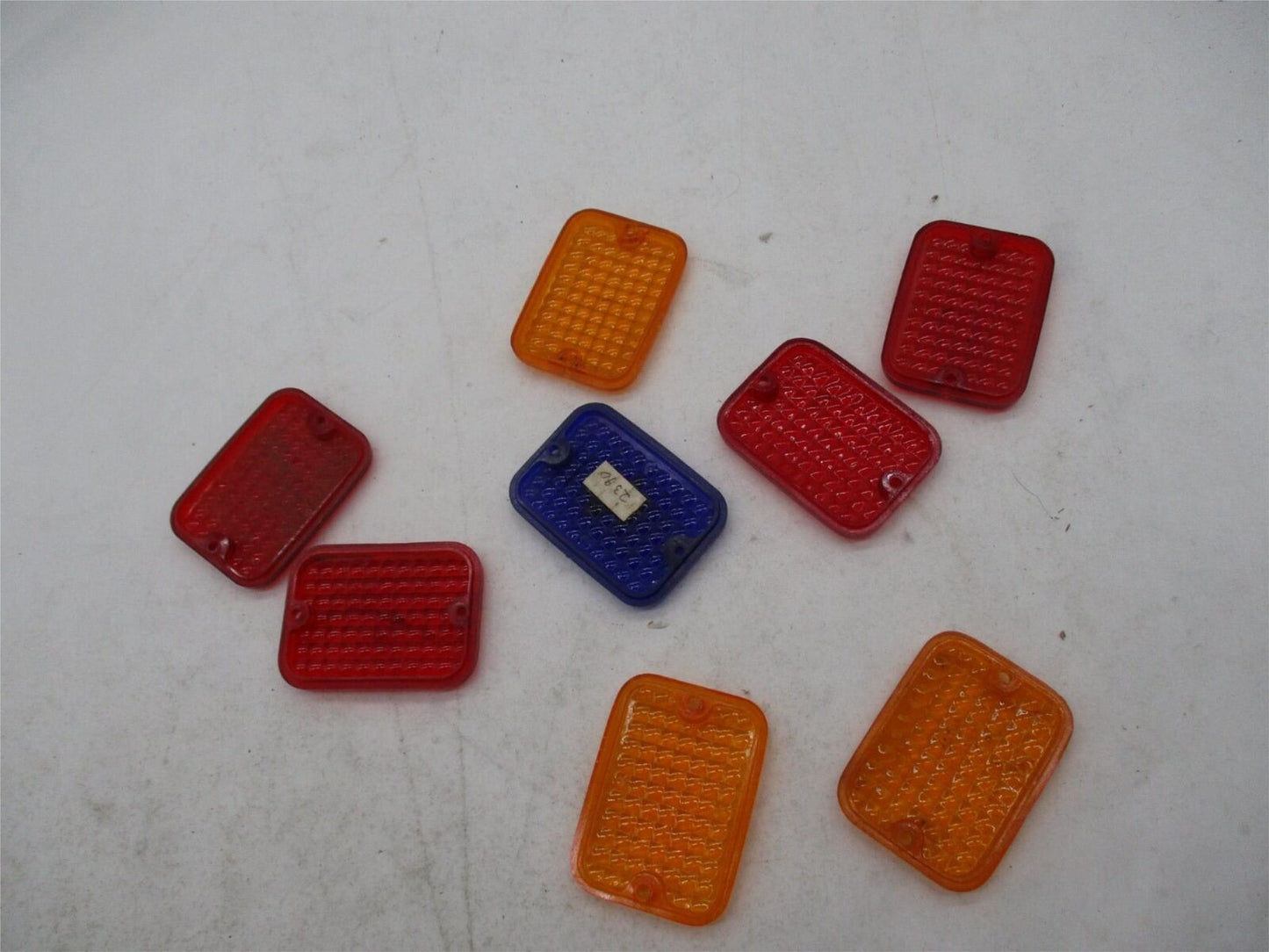 Mixed Lot of 8 Different Colored Motorcycle Light Lenses 2-3/8" X 1-6/8"