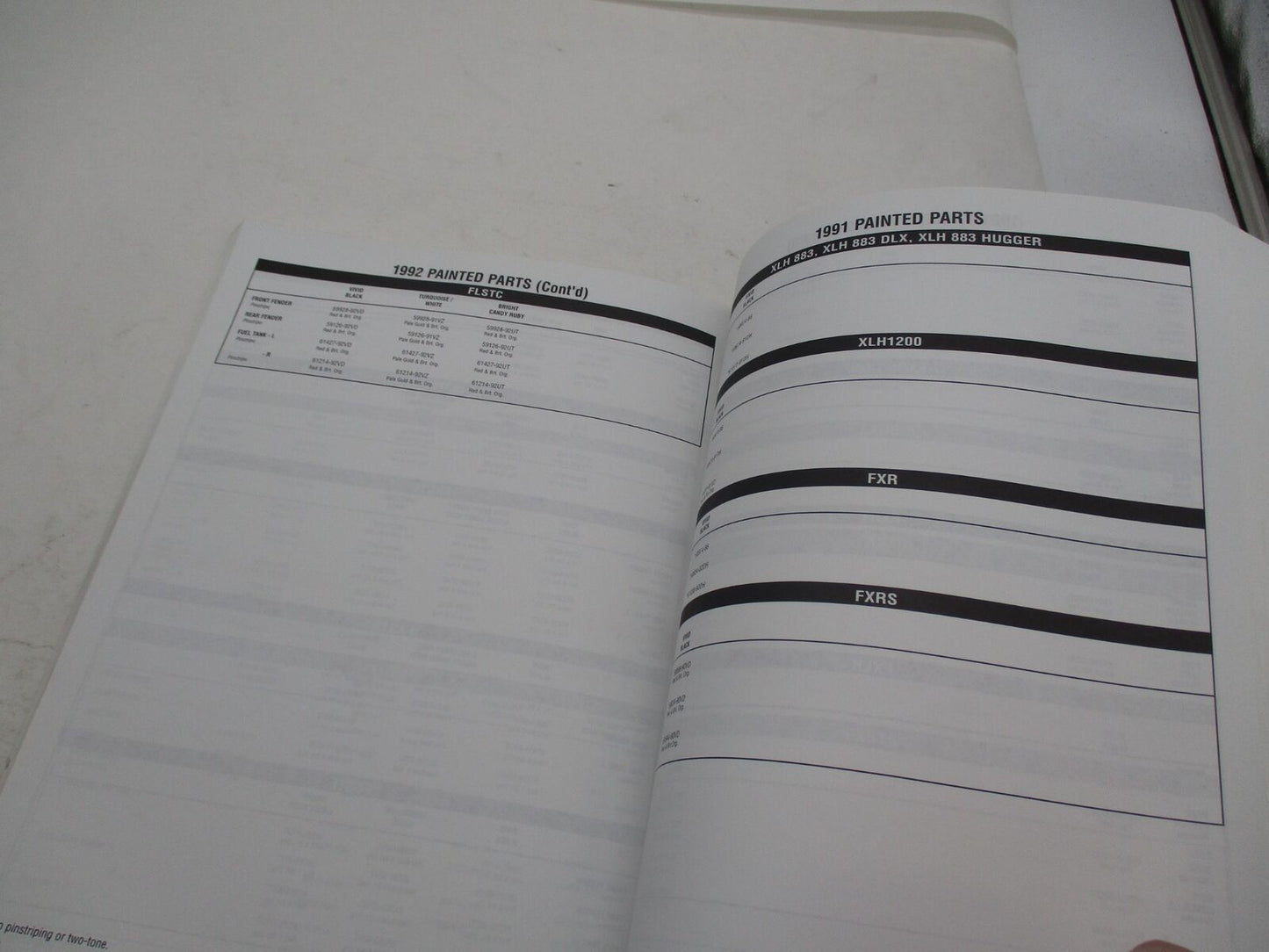 Harley Davidson Genuine Official 1989 to 2005 Painted Parts Catalog 99489-05