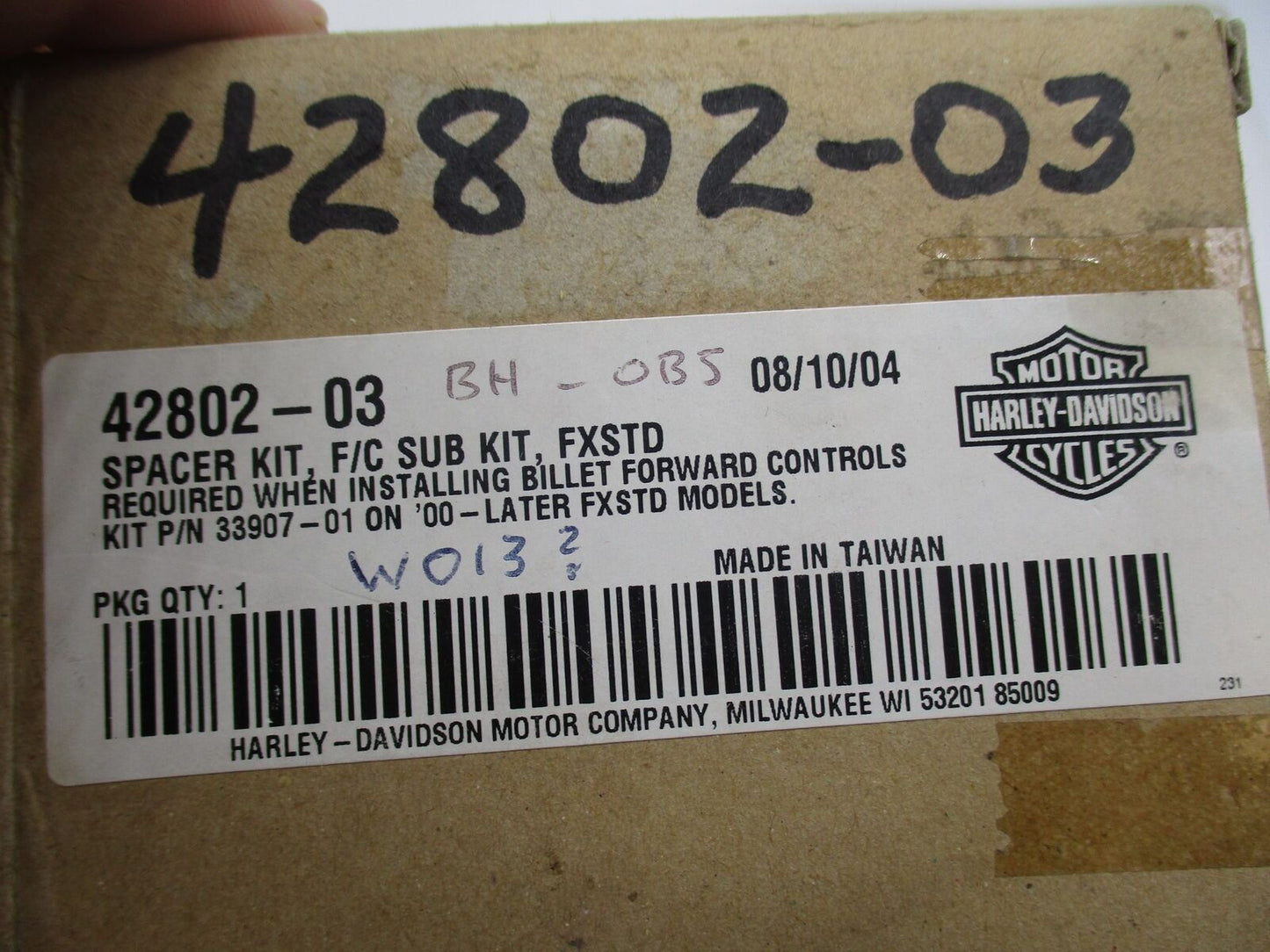 Harley Davidson Genuine NOS Spacer Kit F/C Sub Kit FXSTD 42802-03