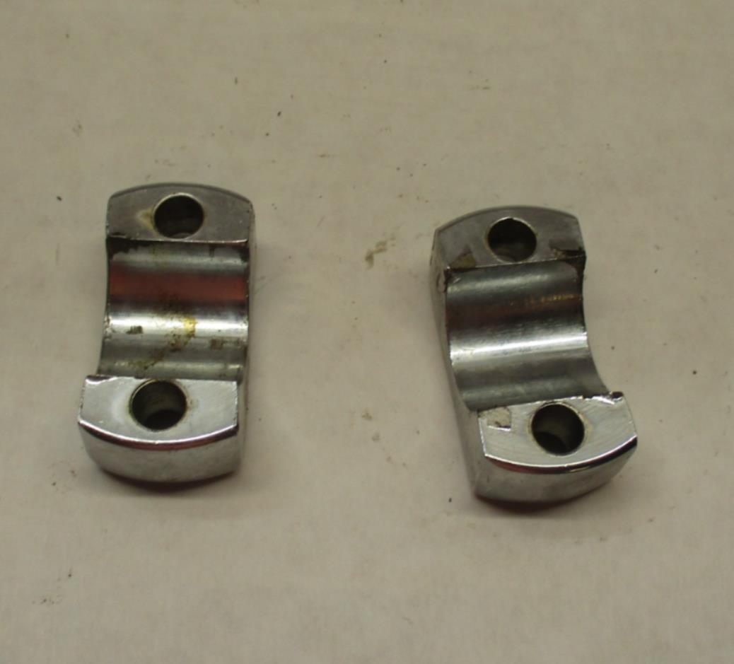 Pair of Harley Davidson Brake Clutch Control Chrome Handlebar Clamps