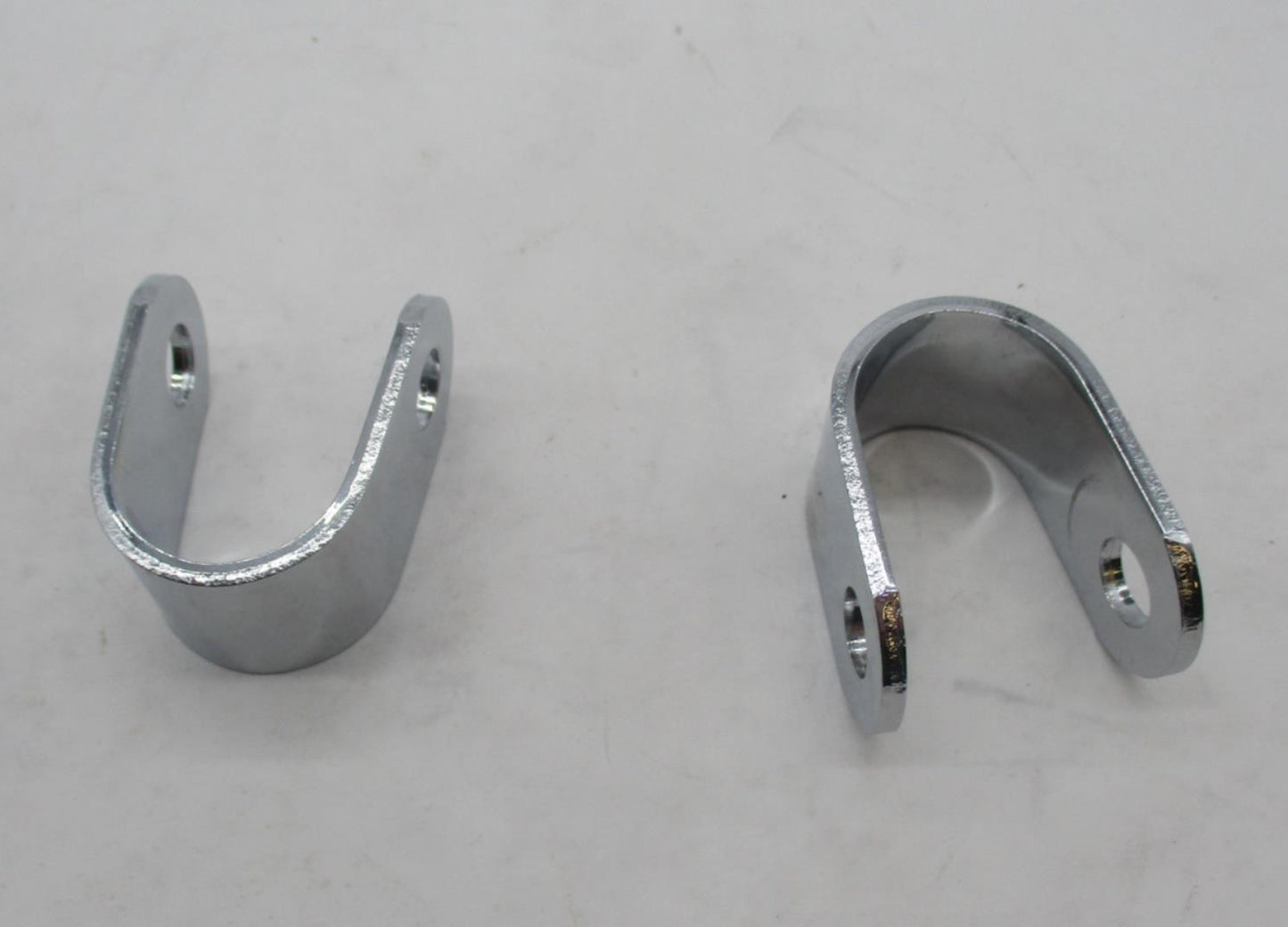 Pair of Harley Davidson Chrome Foot Peg Clamp Retaining Brackets