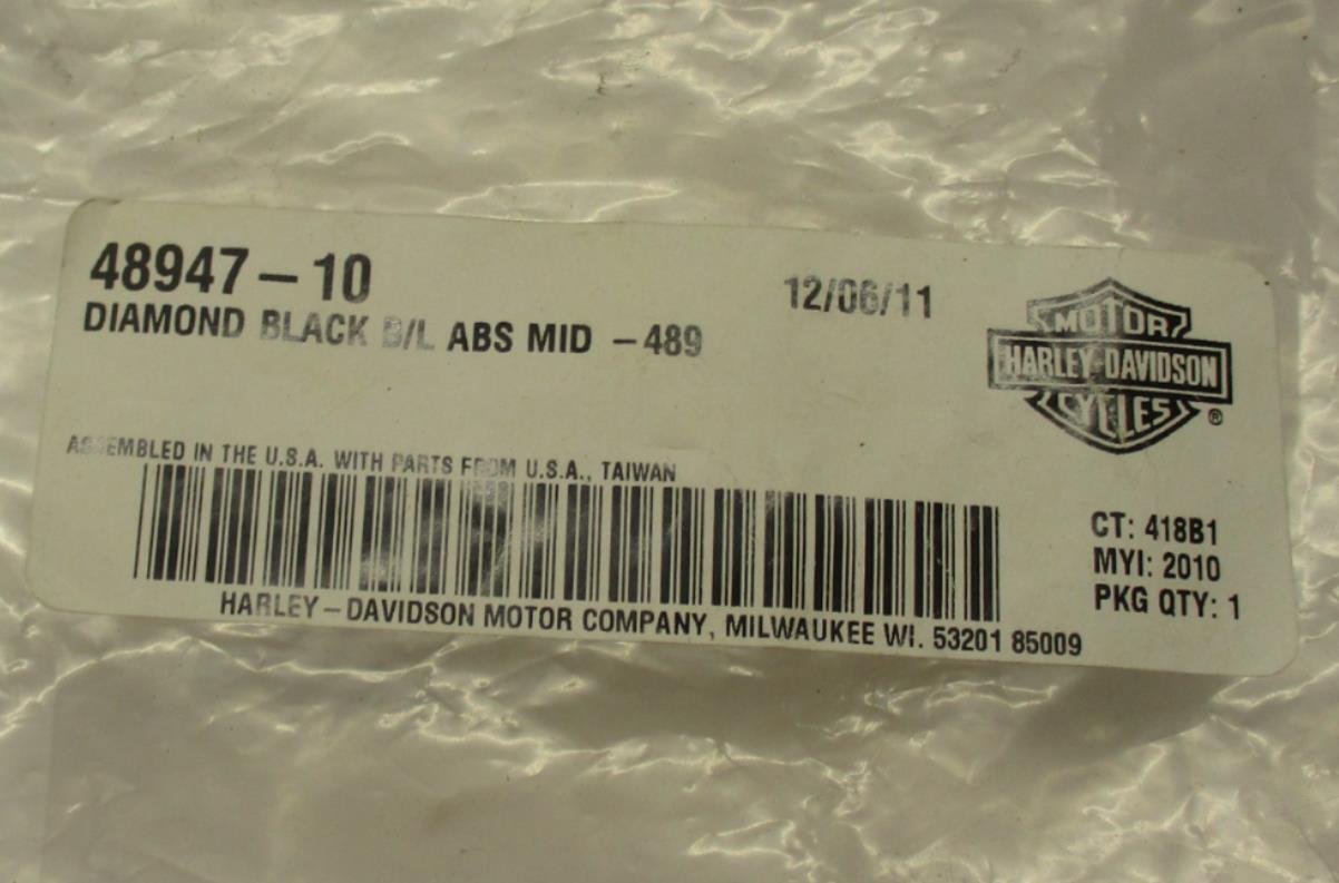 Harley Davidson Genuine NOS 48947-10 Diamond Black Brake Line Kit Abs Mid-489