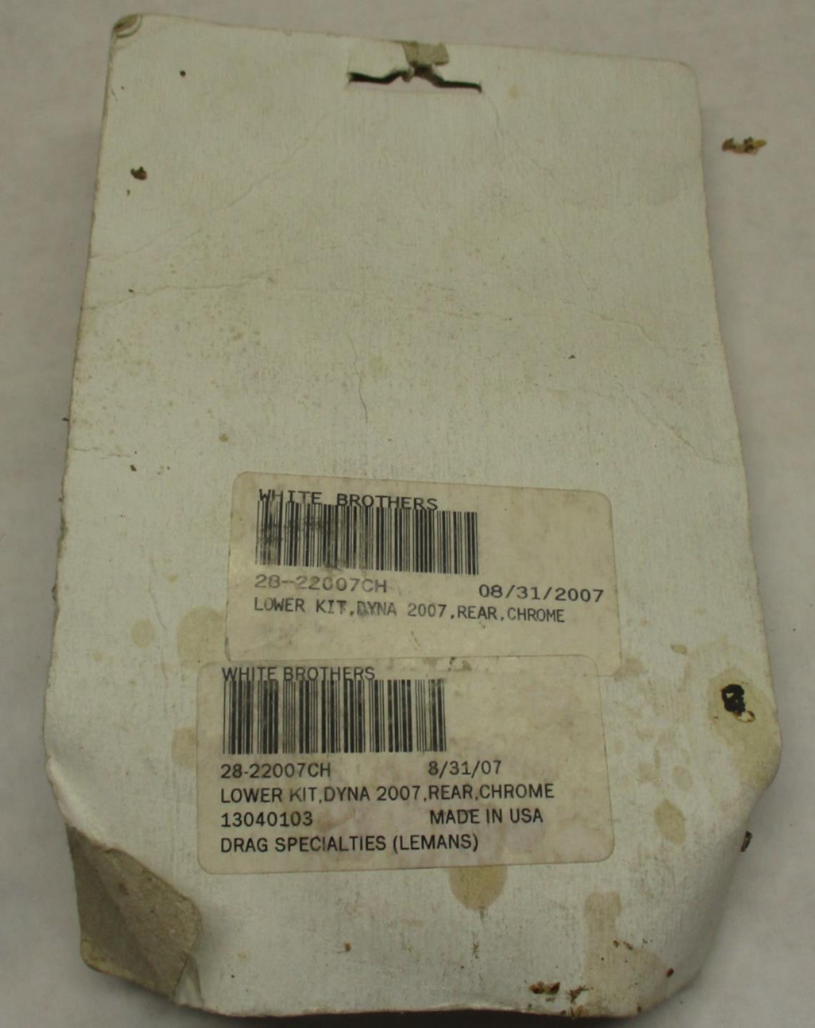 White Brothers 28-22007CH Chrome Rear Chrome Lowering Kit Harley Dyna 2007