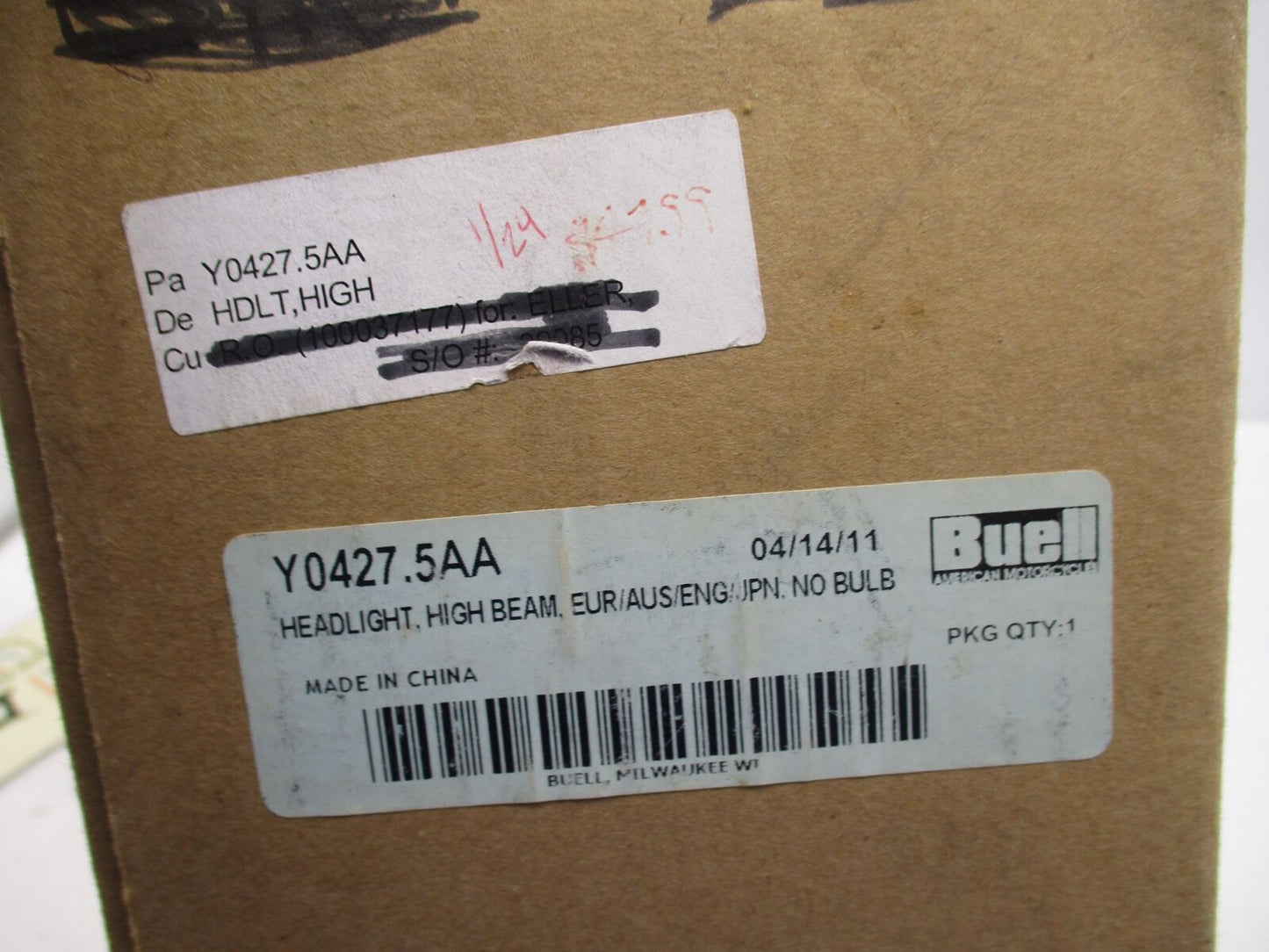 Buell Harley Davidson Genuine NO High Beam Headlight Assembly Y0427.5AA