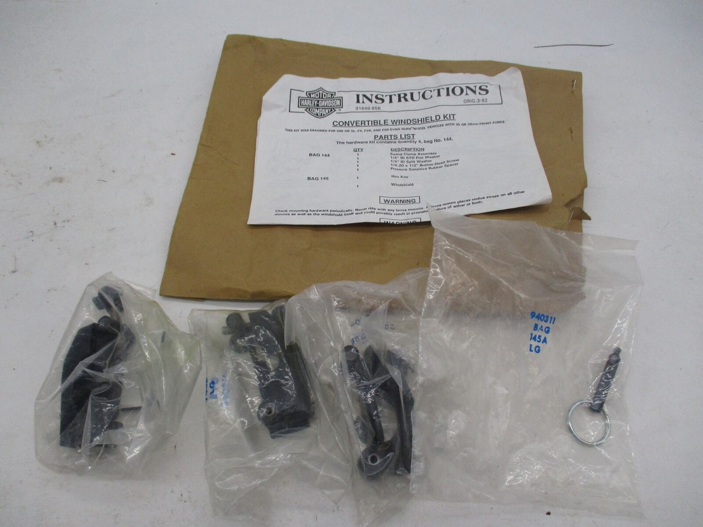 Harley Davidson Genuine NOS Dyna Windshield Clamps Kit FXR FXRS 91849-85B