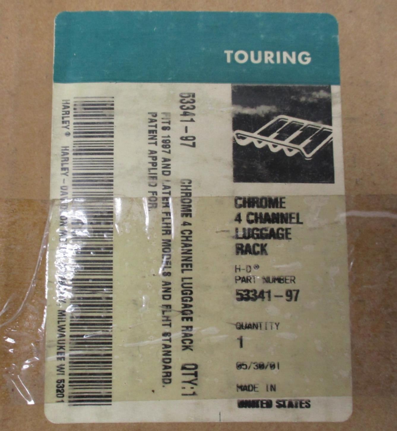 Harley Davidson Genuine NOS Chrome 4-Channel Luggage Rack 53341-97