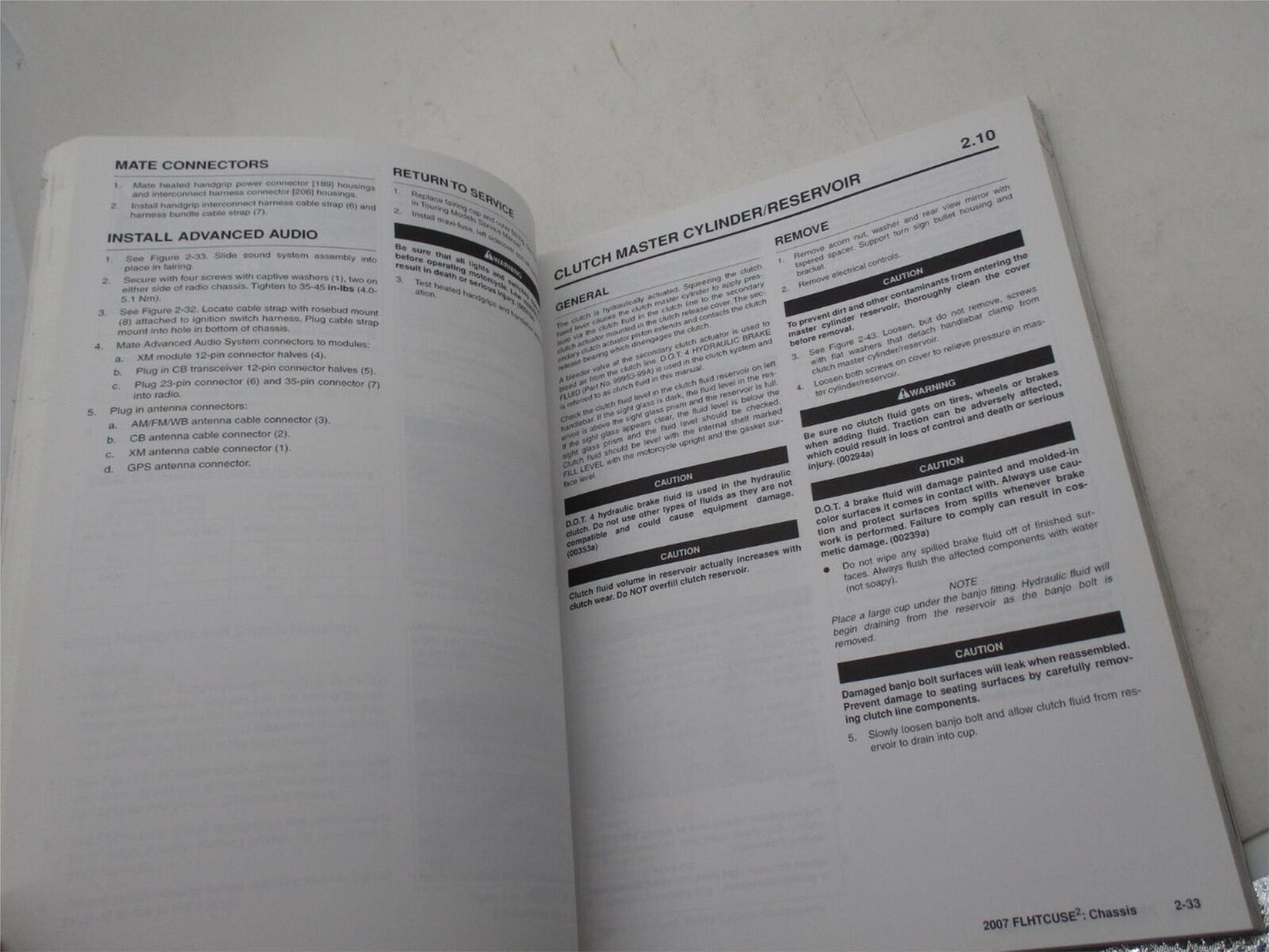 Harley Davidson Official Factory 2007 FLHTCUSE2 Parts Catalog 99500-07