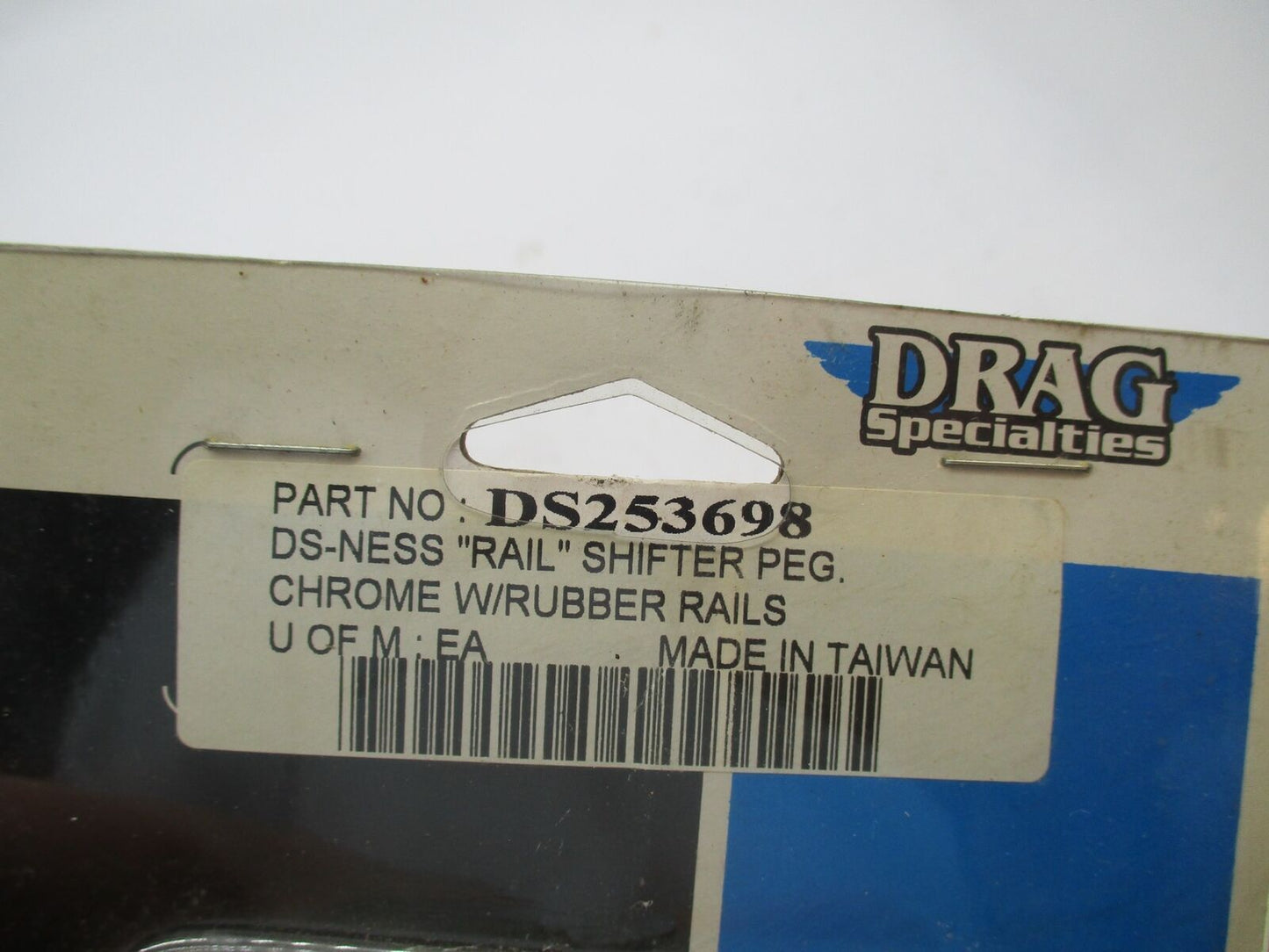 Harley Davidson Drag Specialties Chrome Shifter Peg with Rubber Rails DS-253698