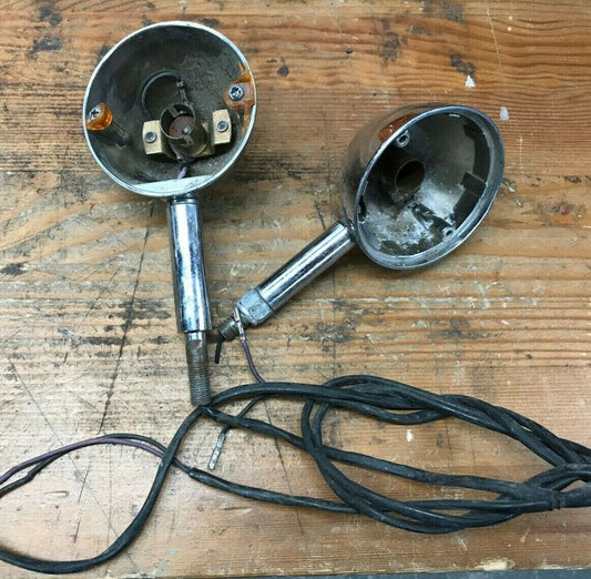 Pair Harley Davidson Bullet Turn Signals Housing and Stalks brackets