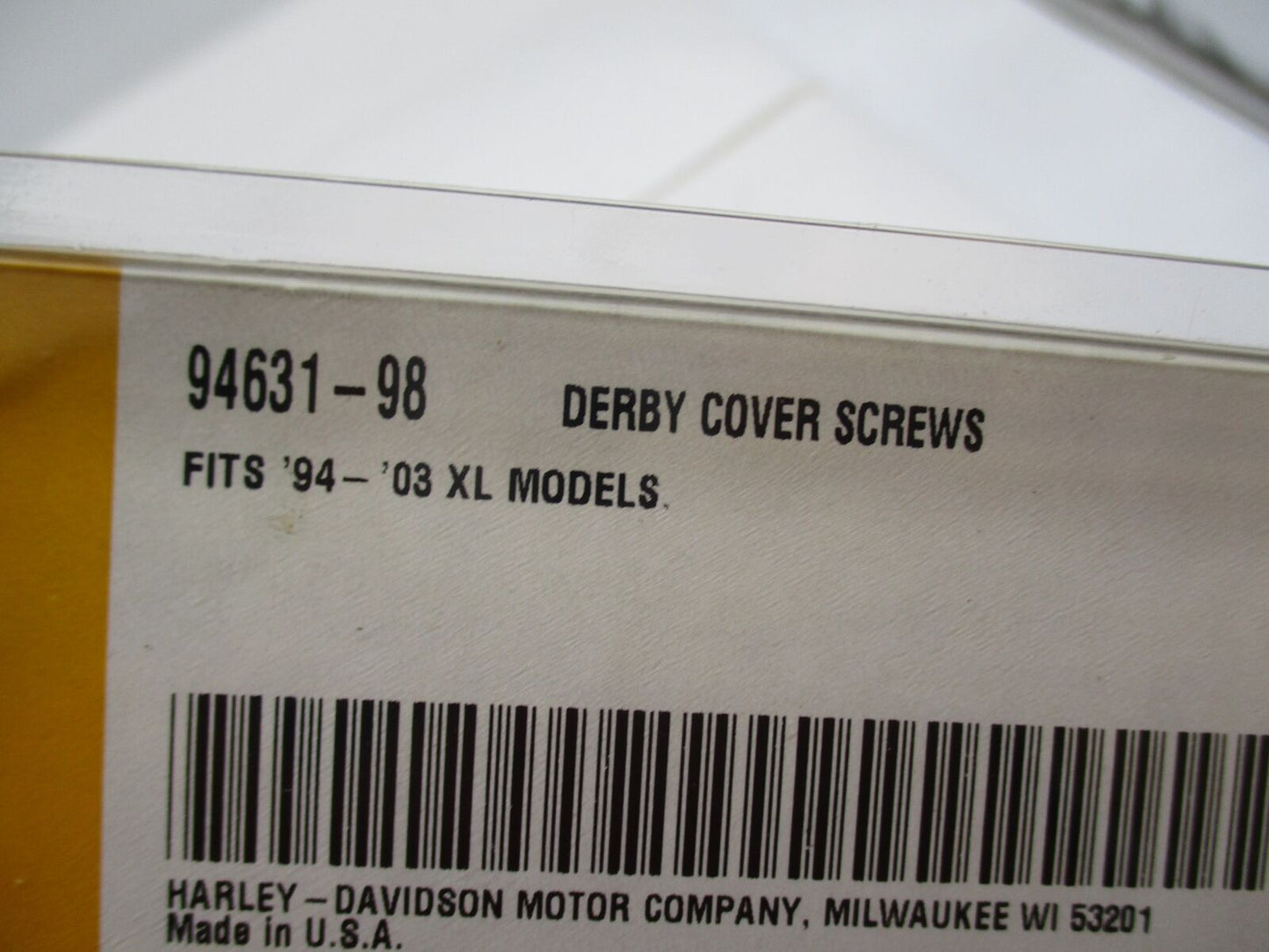 Harley Davidson Genuine NOS Sportster Derby Cover Screws 94631-98