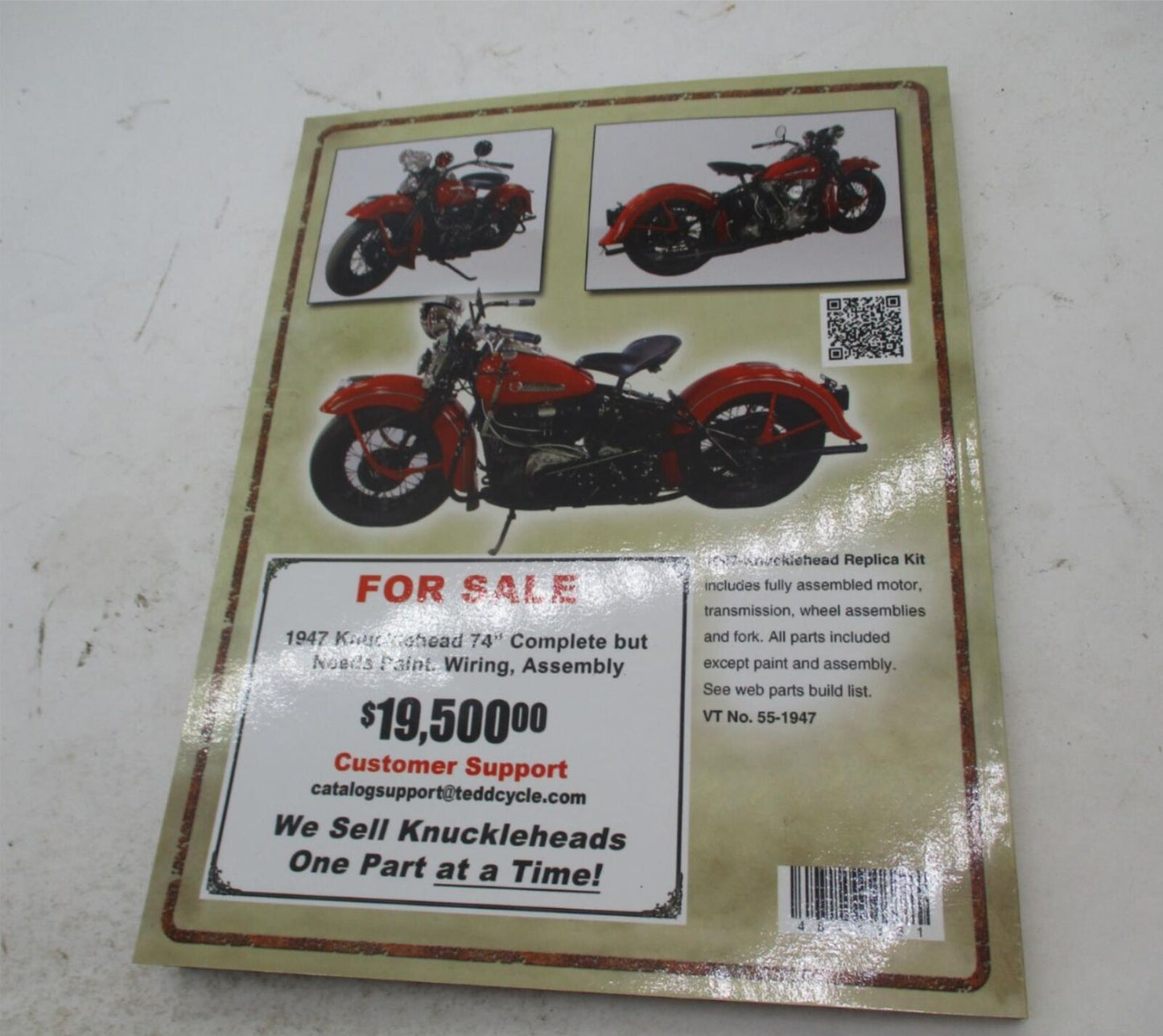 Knucklehead Parts Dope Motorcycle Dealership Catalog Reference Guide 1936-1947