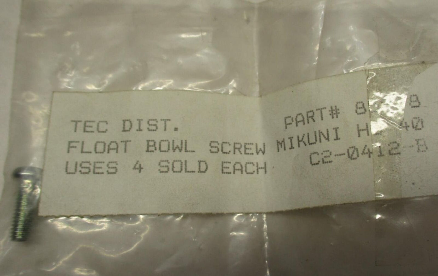 Mikuni Carburetor Float Bowl Screw 85978 Harley Davidson