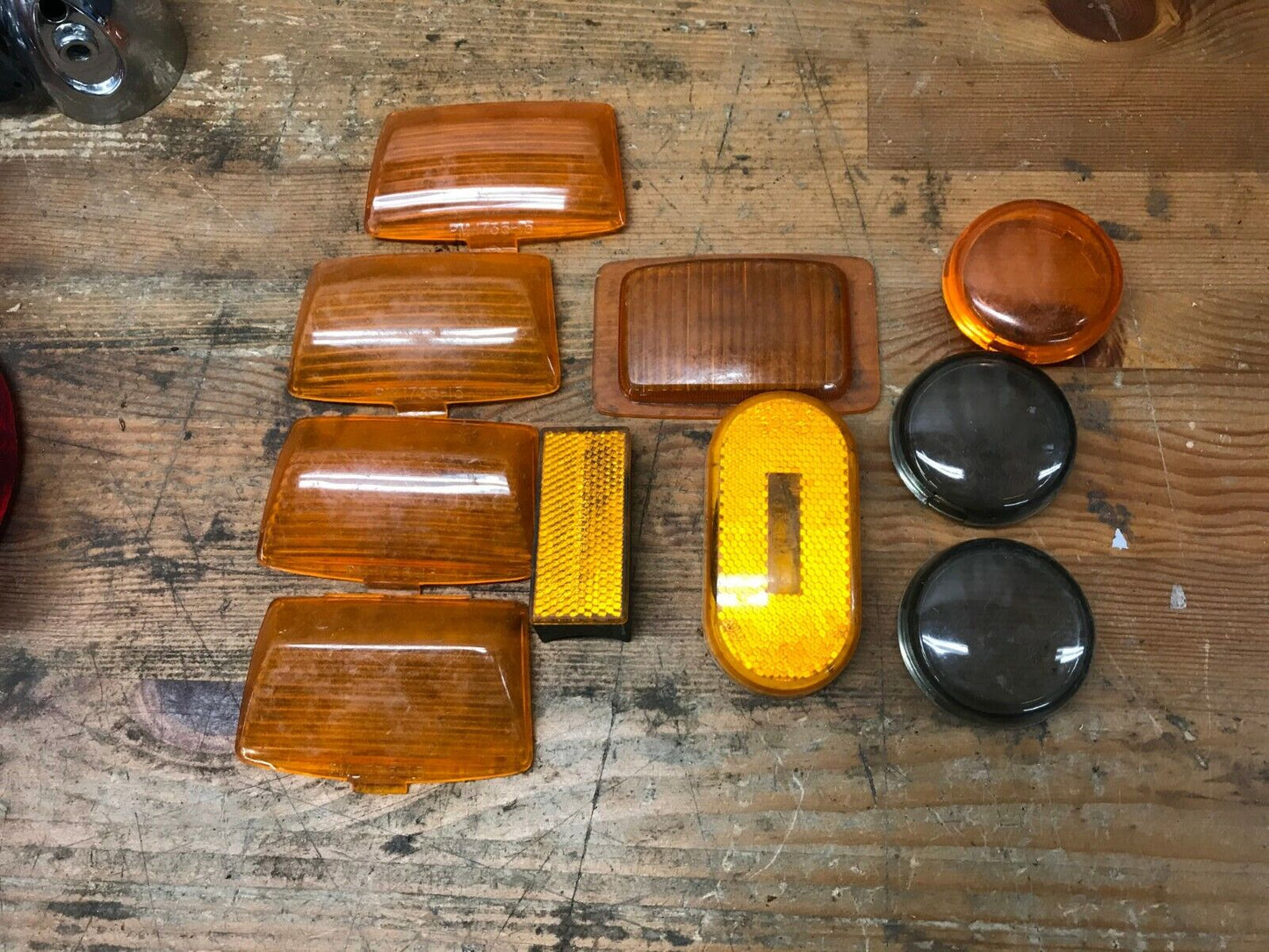 Lot of Harley Davidson Fender Light Cover Lenses Amber PM 1735-15 Grote 9020