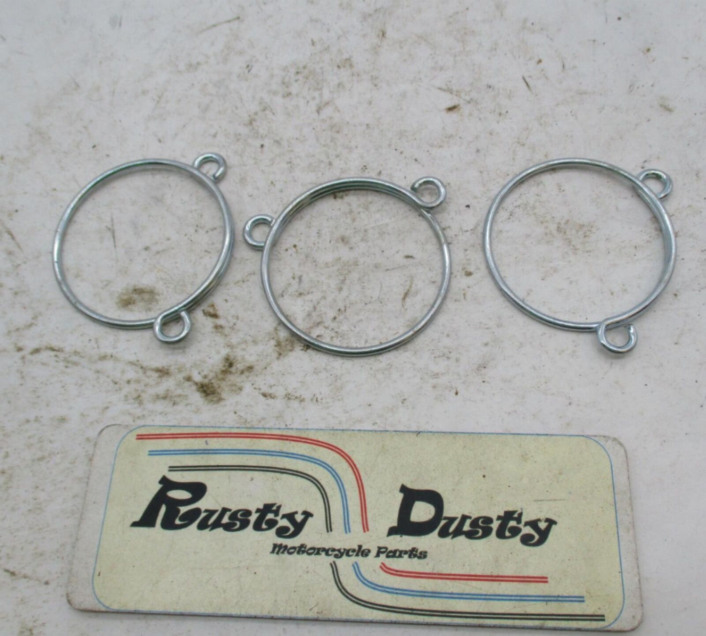 Lot of 3 Triumph Front Fork Gaitor Boot Retaining Clamp Spring Rings