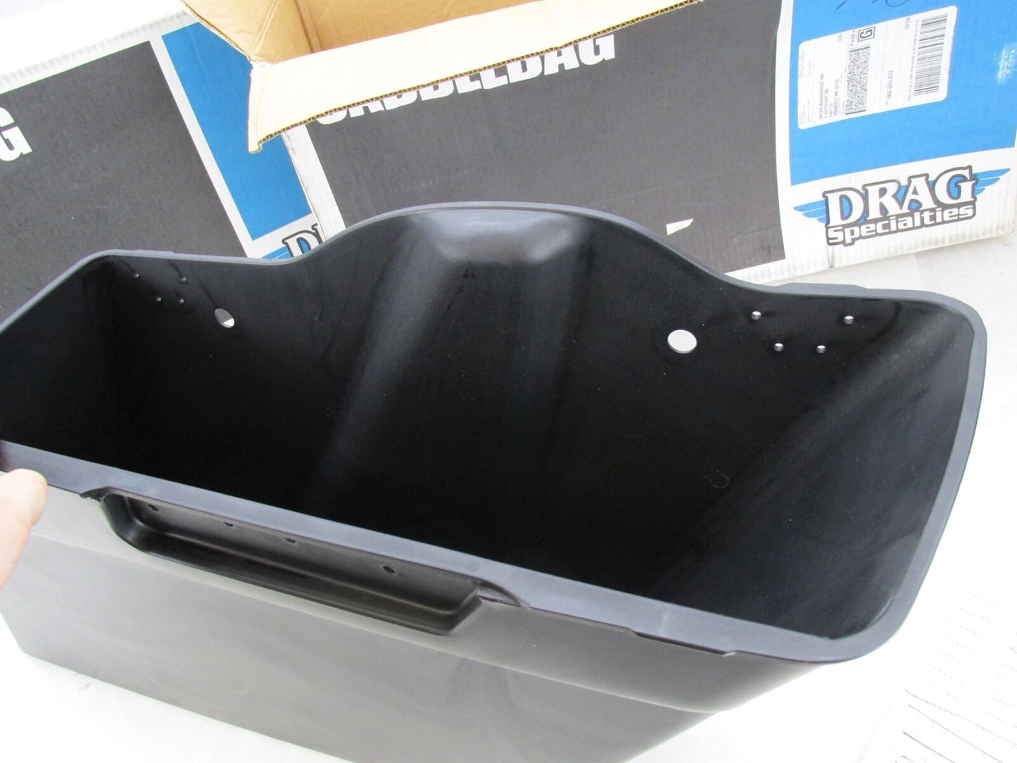 Pair of Harley Drag Specialties NOS Black Saddlebags 3501-0833 & 3501-0832