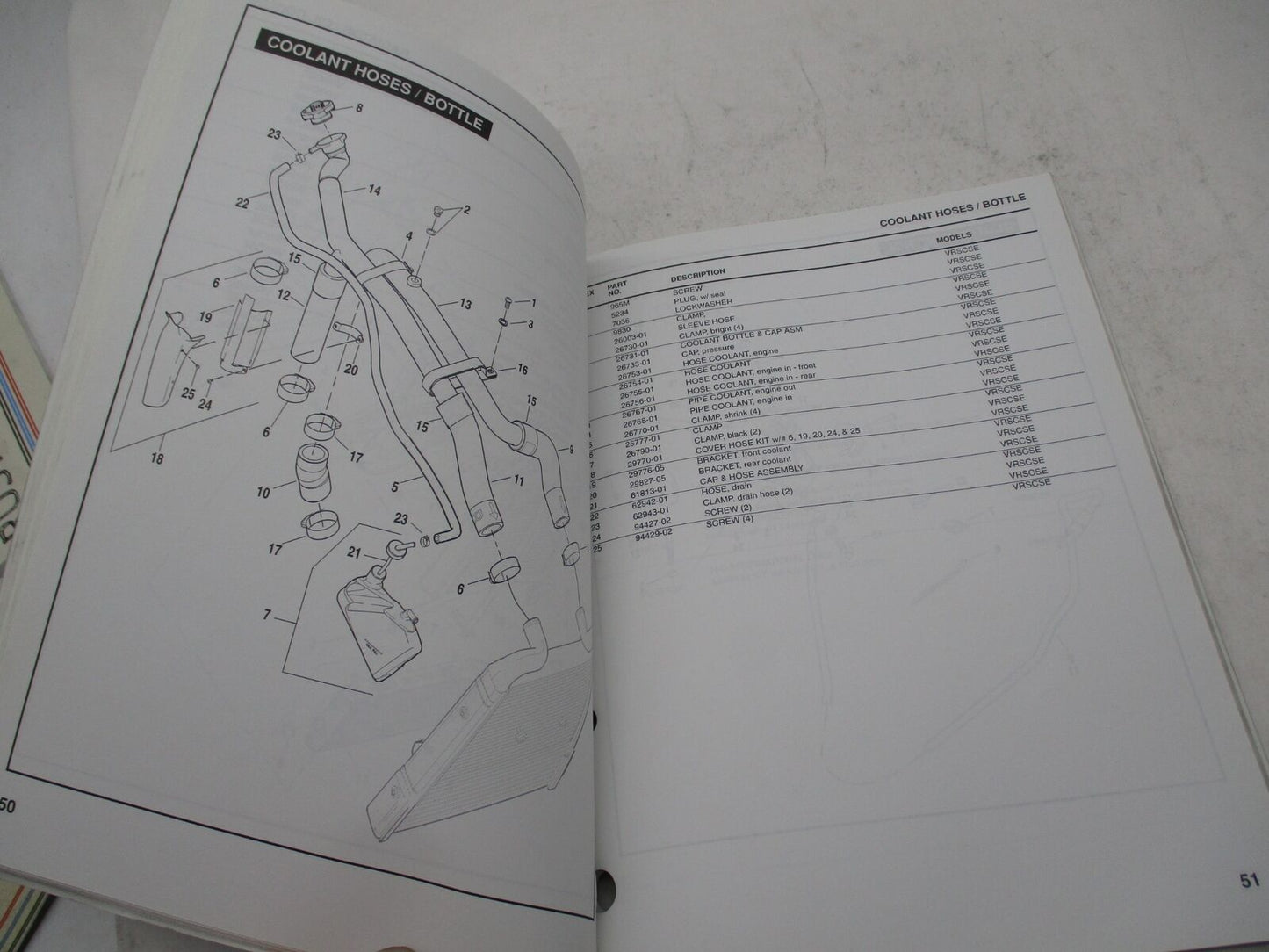 Harley Davidson Official Factory 2005 VRSCSE Parts Catalog 99458-05