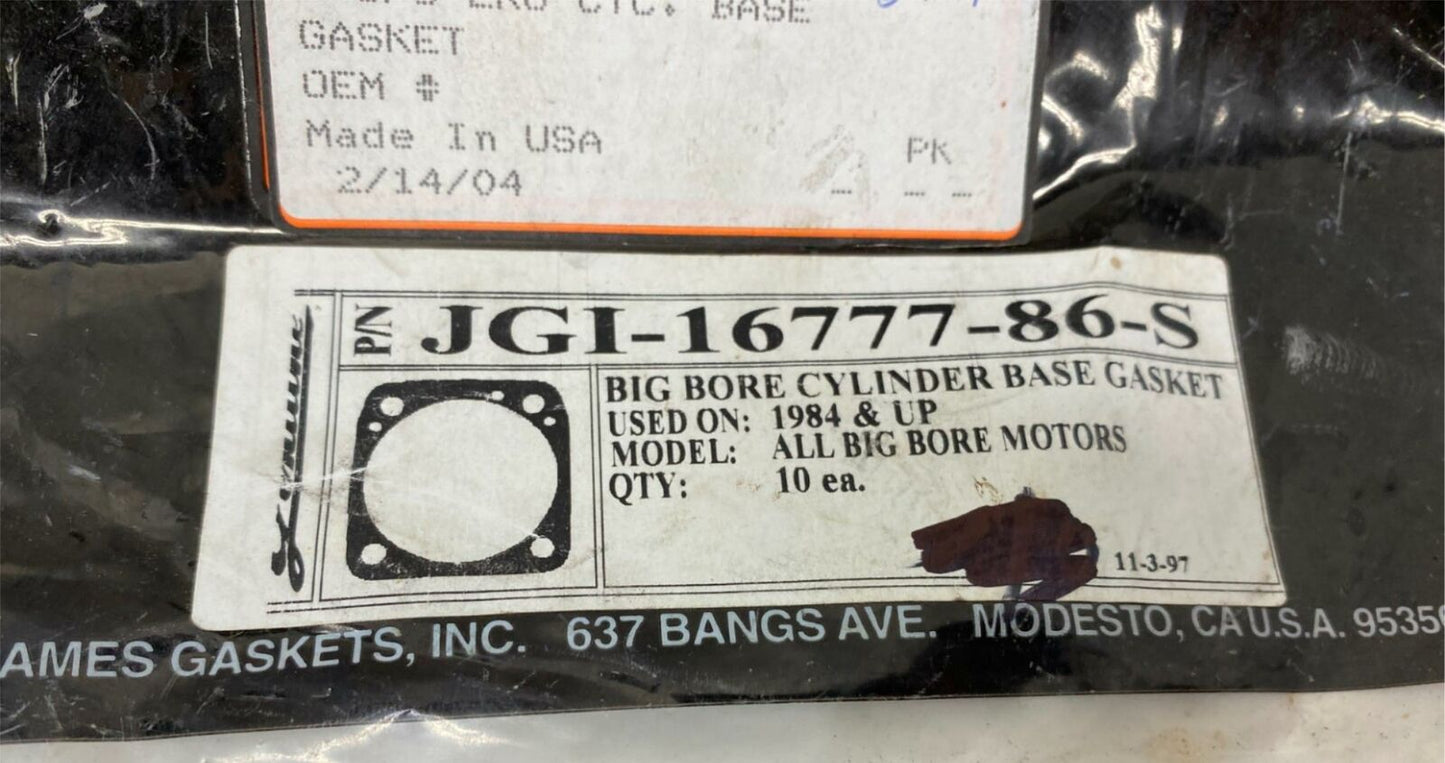 Lot (7) Harley Big Bore Cylinder Base Gaskets 1984-Up Big Bore JGI-16777-86S