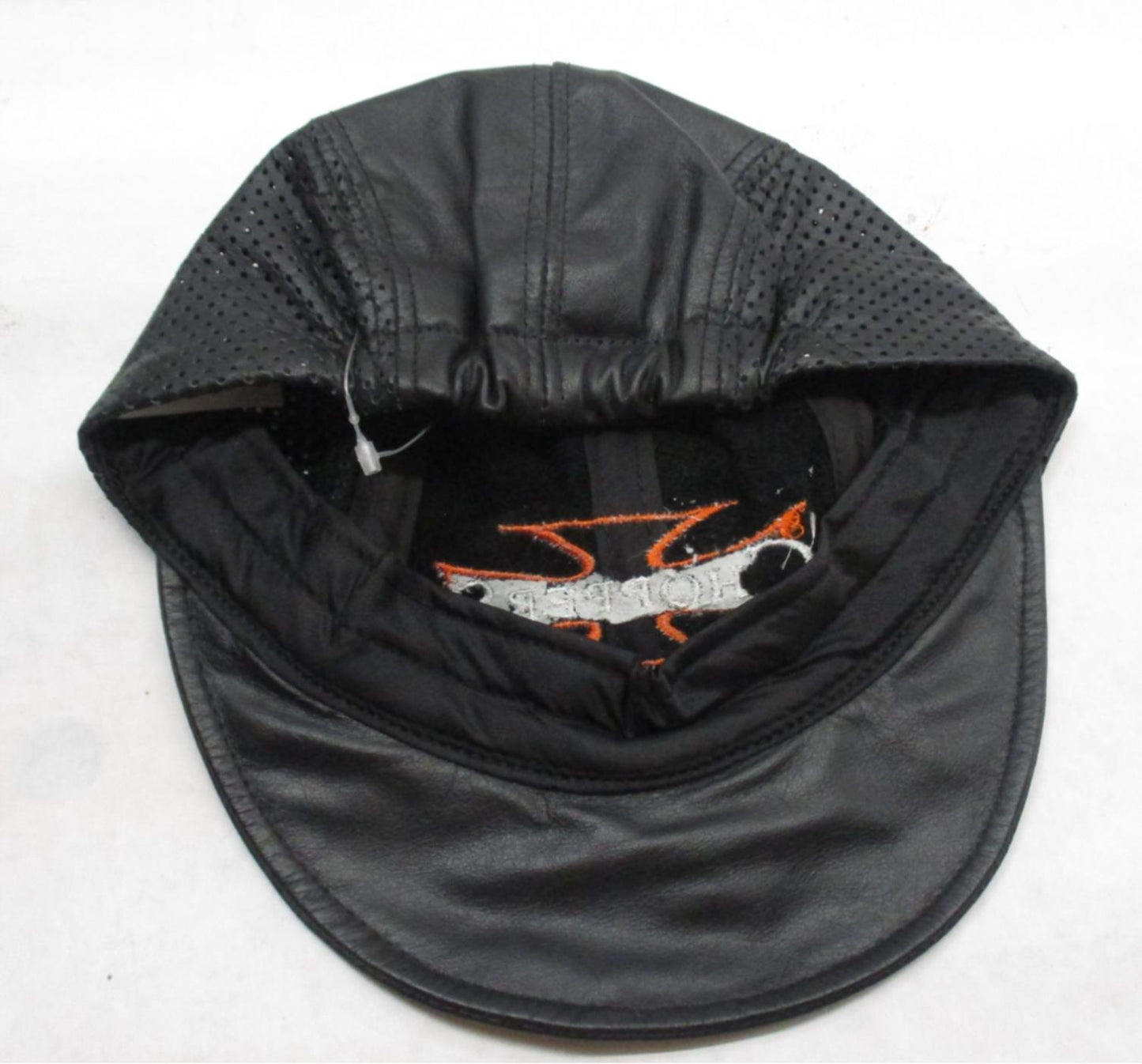 New Leather Biker Cap Choppers Maltese Cross Black M Medium