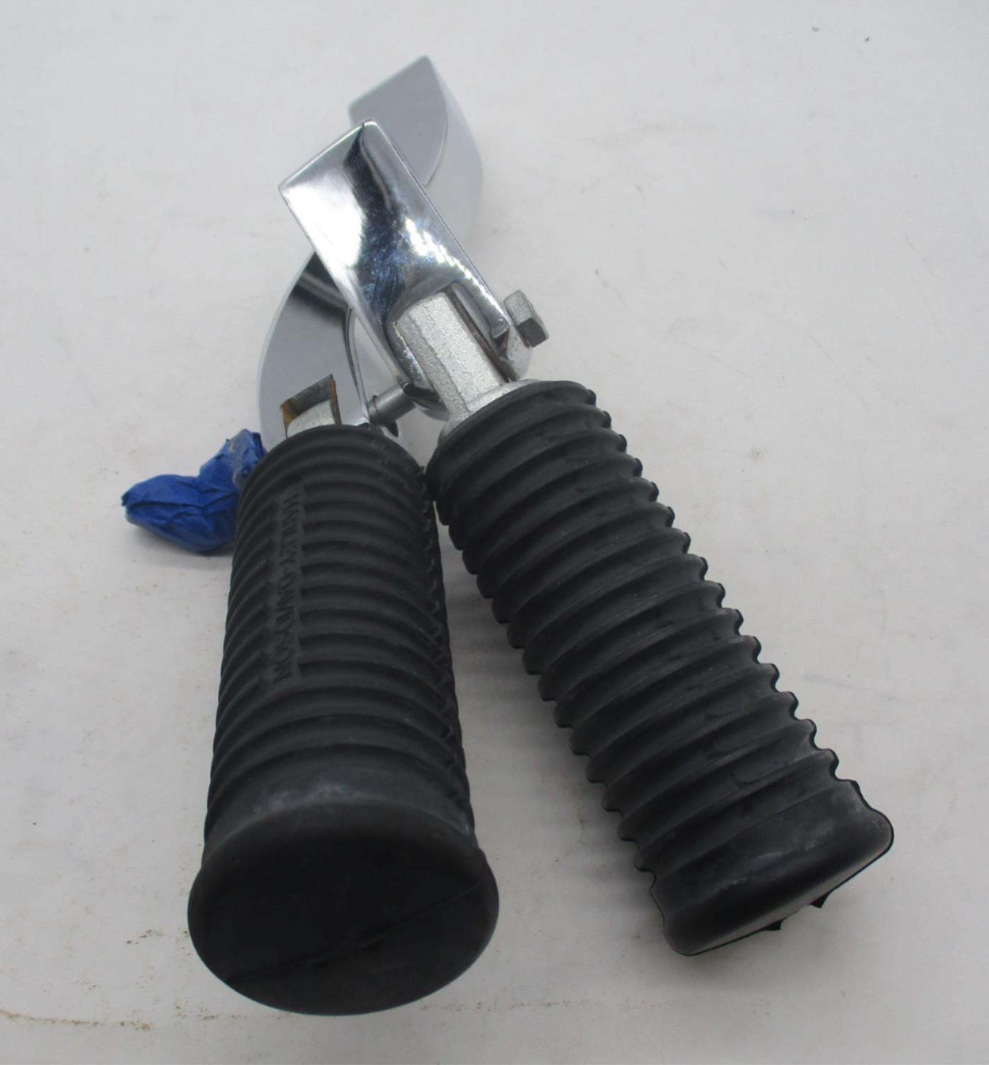 Pair of Harley Davidson Chrome Foot Pegs with Mounting Brackets