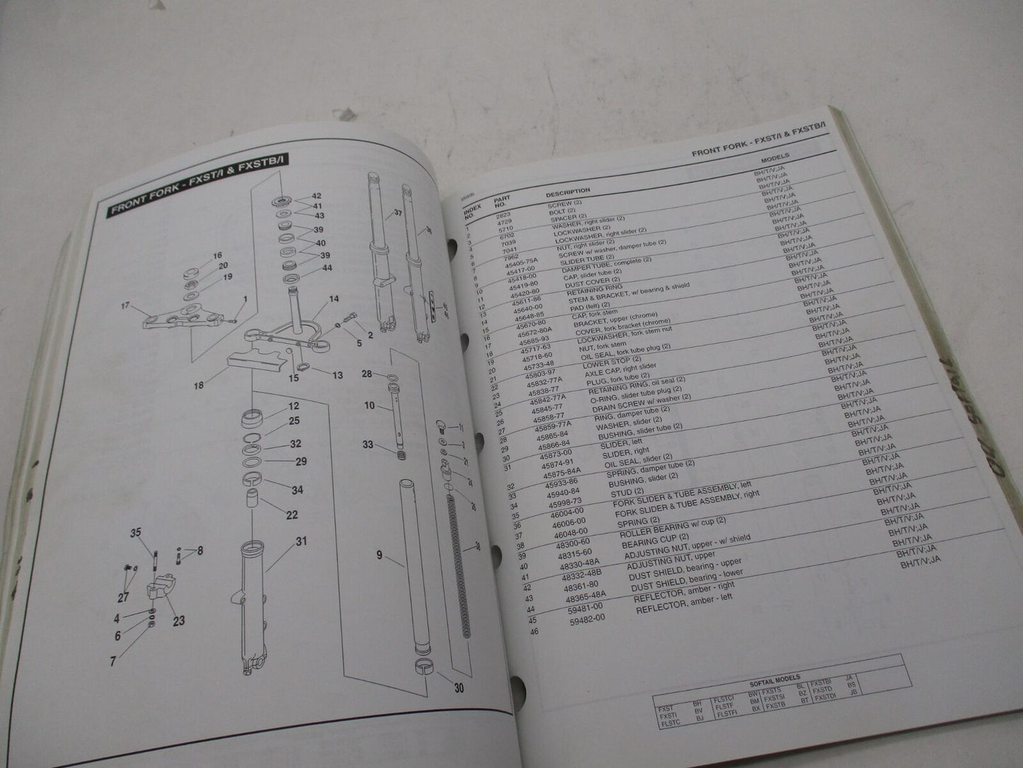 Harley Davidson Official Factory 2004 Softail Parts Catalog 99455-04