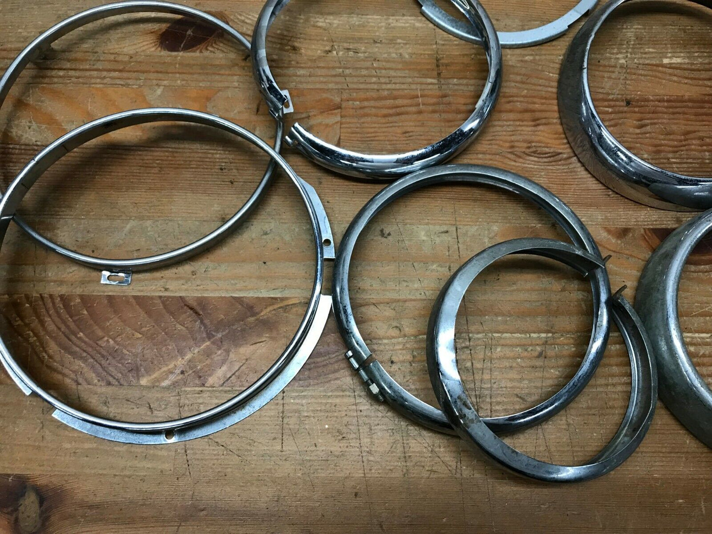 Lot of Harley Davidson Headlight Chrome Trim Rings Bezels Mixed Shovelhead EVO