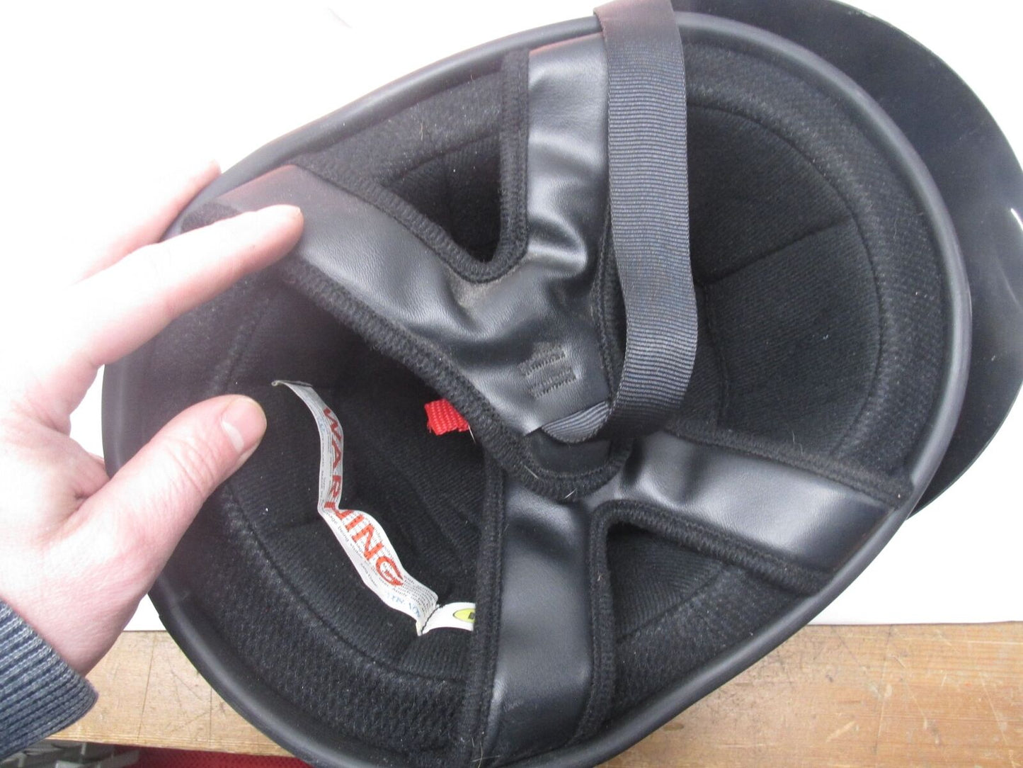 Outlaw Black and Red Medium M T-70 Motorcycle Half Helmet 57-58cm