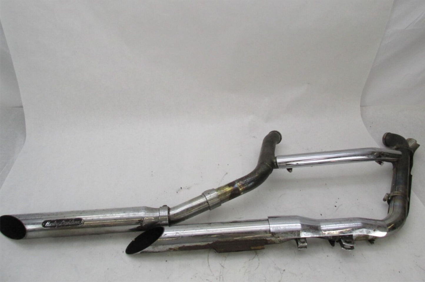 Harley Davidson Evo Evolution Exhaust System w/ Aftermarket Slash Cut Slip Ons