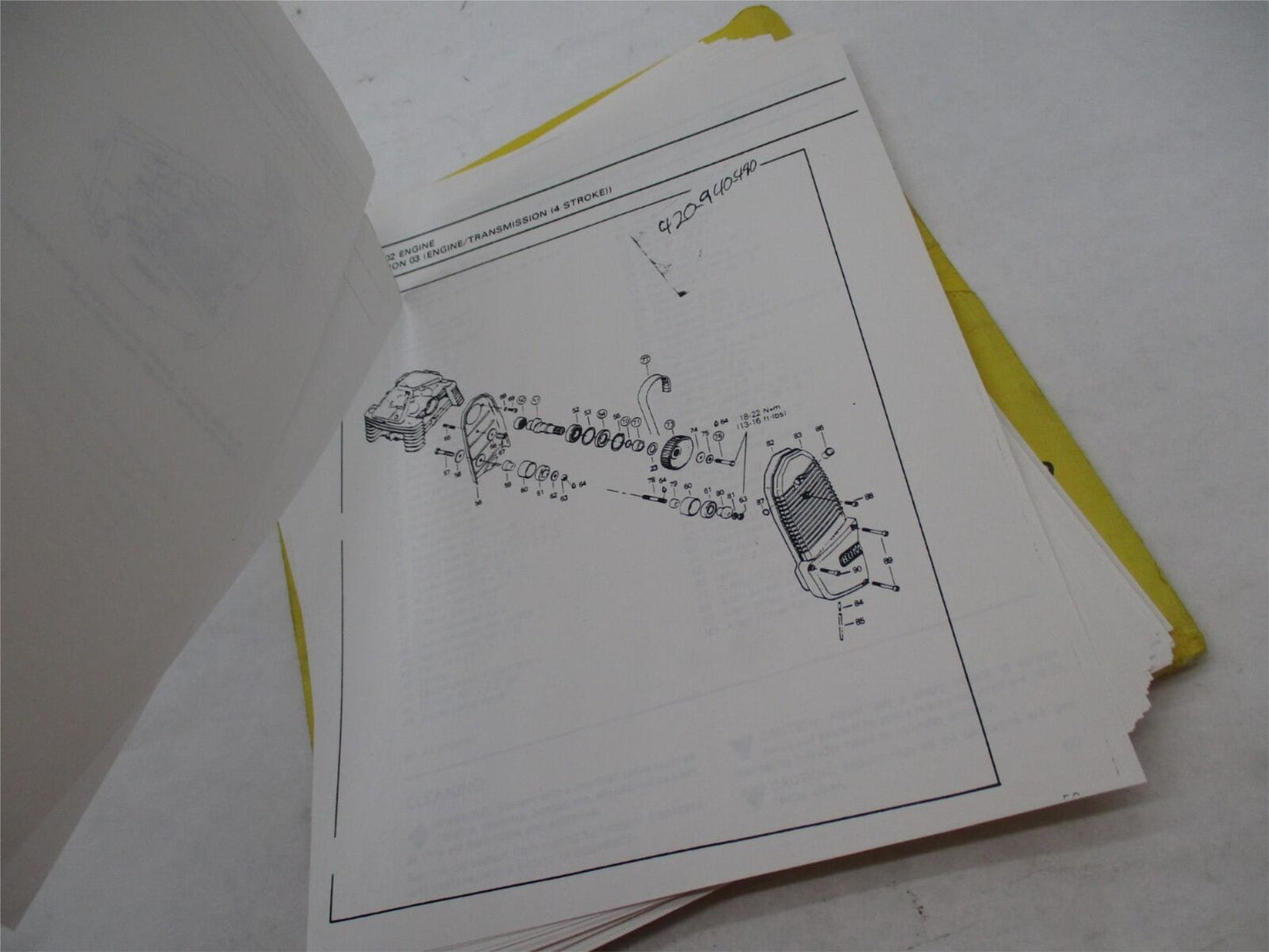 Vintage Photo copies of Can-Am 4 Stroke Motorcycle Manual Section 2,3 and 8